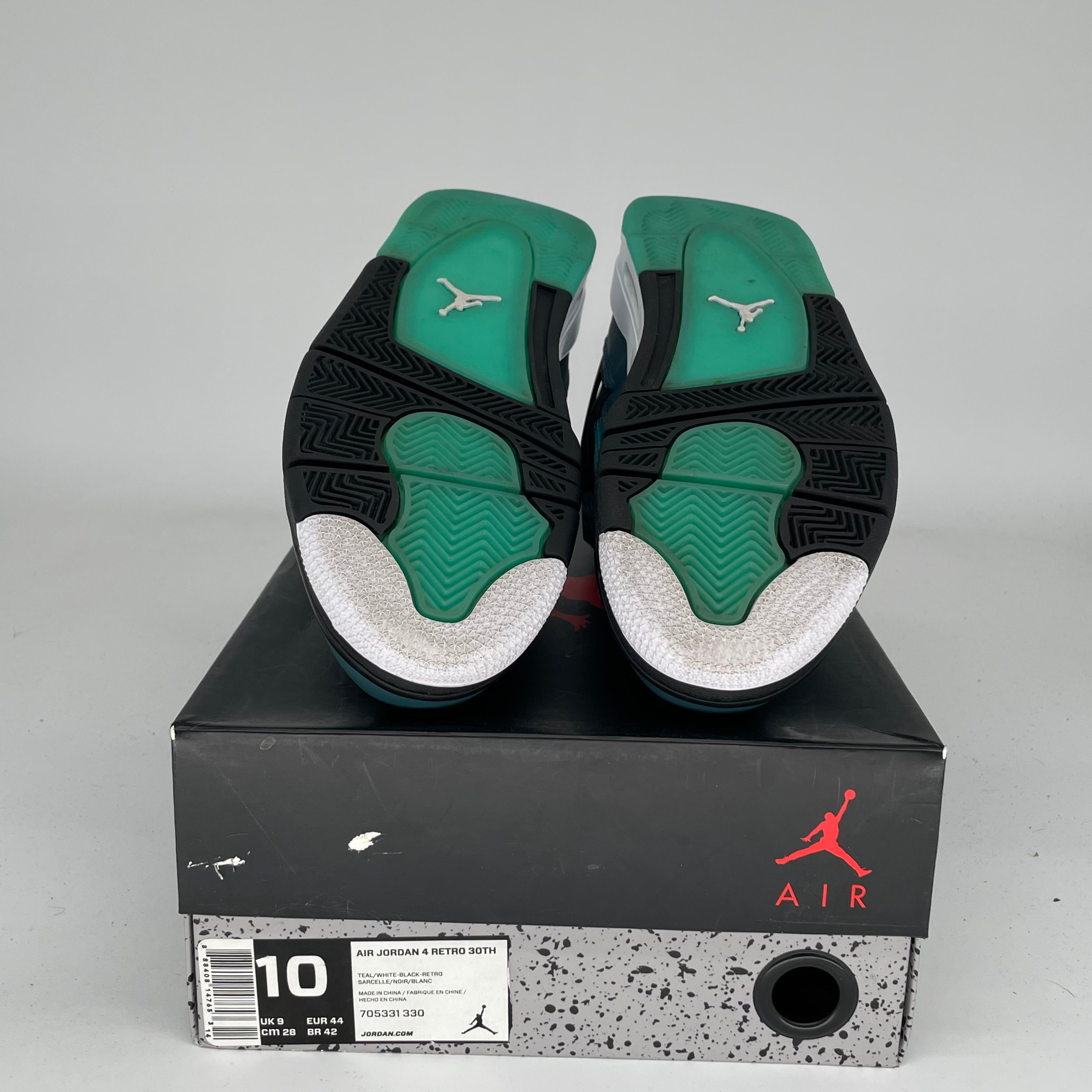 AIR JORDAN 4 Retro Teal Size 10 Men's Basketball Shoes 705331-330 - Perfect for Sneaker Collectors & Streetwear Fashion