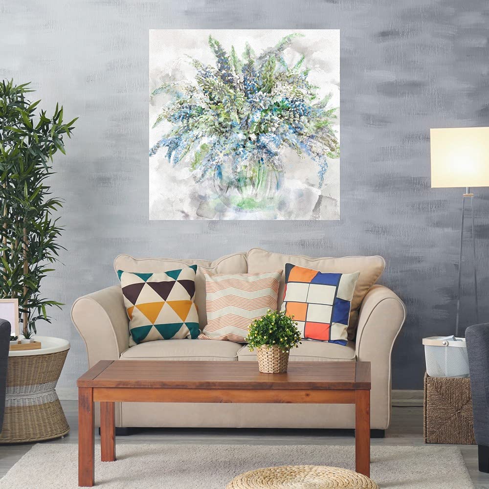 Lupines II Fine Art Canvas Wall Decor - 32x32 Inches Ready to Hang Floral Painting for Living Room, Bedroom, Office - Perfect for Home Decor & Gift Ideas