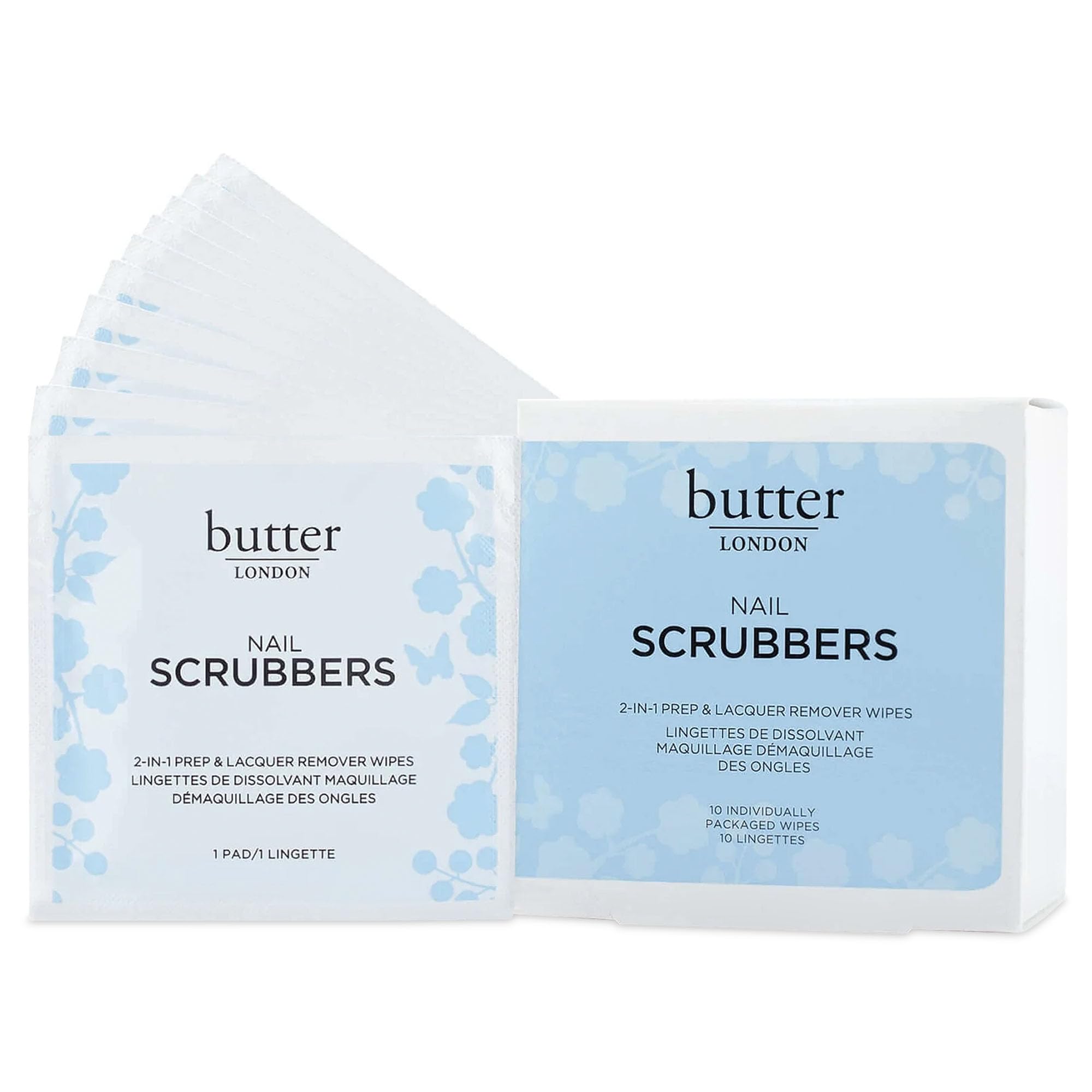 Butter LONDON Nail Polish Remover Pads - Quick & Gentle Nail Scrubbers for Easy Polish Removal | Perfect for At-Home Manicures & Travel Nail Care