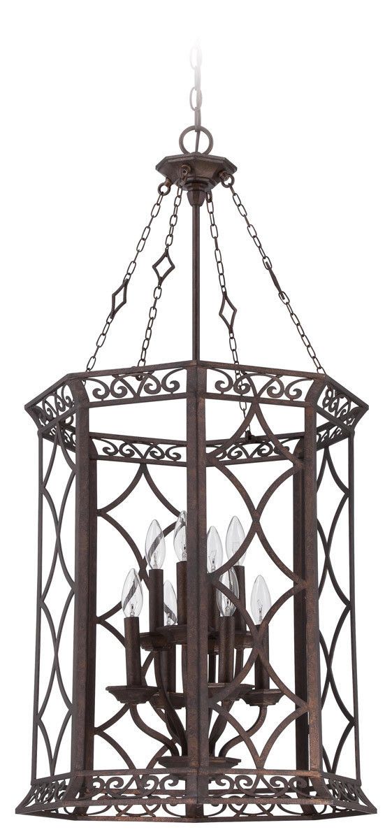 Craftmade Lighting 36438 PR Evangeline Collection 8-Light Pendant Chandelier in Peruvian Bronze Finish - Elegant Dining Room & Foyer Lighting Fixture for Home Decor