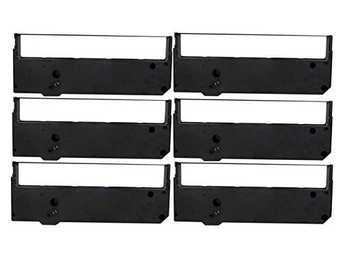 Compatible Replacement Printer Ribbons for TallyGenicom MT-600/MT-660/MT-690/T6045/T6050/T6090/T6100/T6141 - Black (6-Pack, 607014-8) | Ideal for Office Printing, Receipts, and High-Volume Document Processing