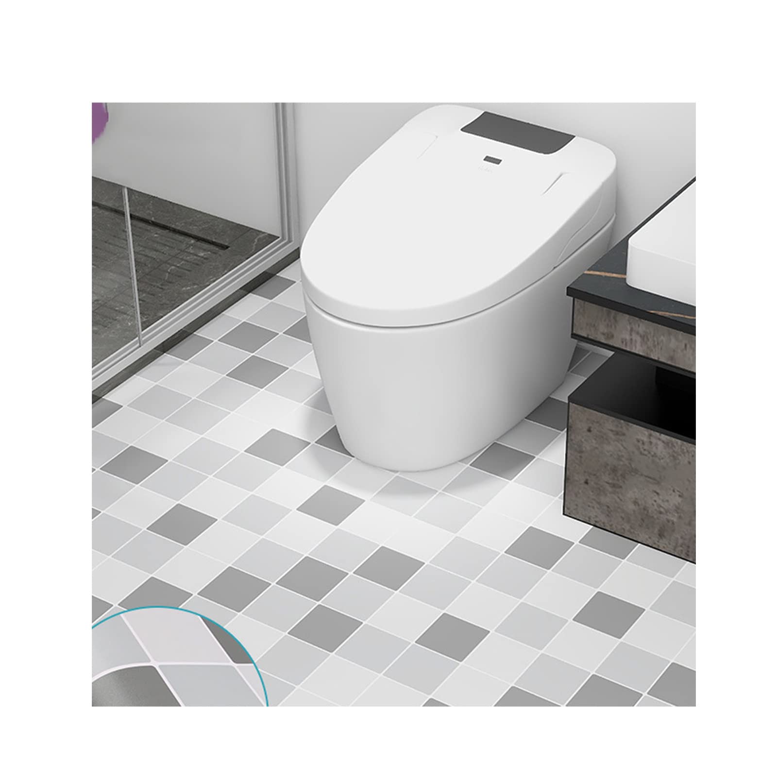 Peel and Stick Floor Sticker - Waterproof Self Adhesive PVC Floor Tile | Non-Slip Removable Vinyl Flooring for Kitchen, Bathroom, Living Room & Bedroom | Perfect for Home Renovation & Rental Properties