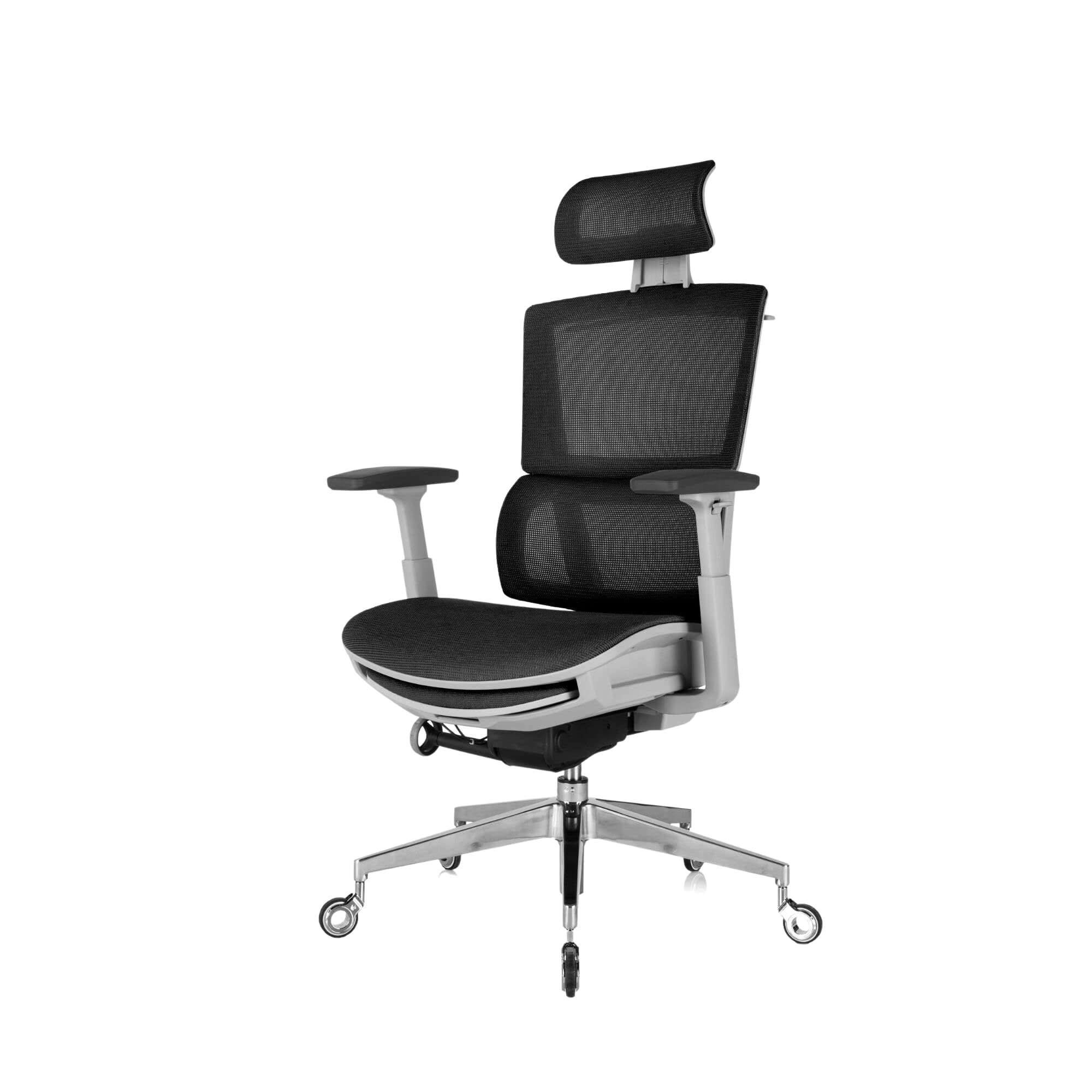 Nouhaus Rewind Ergonomic Office Chair with Adjustable Footrest & Lumbar Support - Swivel Mesh Computer Desk Chair with Wheels for Home Office - High Back Task Chair for Long Hours Work (Black) - Perfect for Remote Work, Gaming & Study Sessions