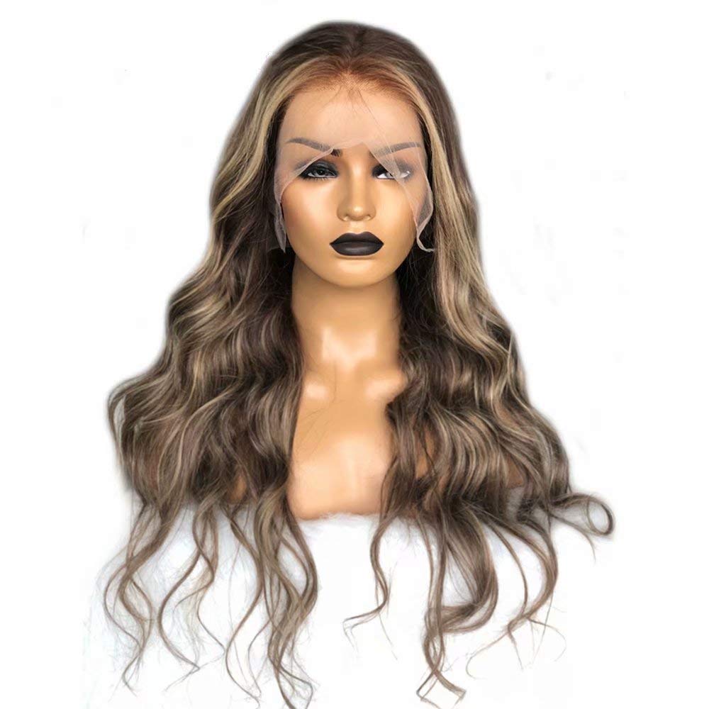 13x6 Lace Front Wig Brazilian Virgin Human Hair - Ombre Blonde Loose Wave Pre Plucked with Baby Hair | 150% Density 18 Inch Glueless Wig for Black Women | Perfect for Daily Wear, Parties & Special Occasions