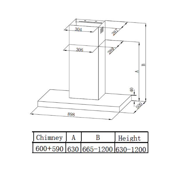 90cm T-Shaped Range Hood - Powerful Kitchen Exhaust Fan with LED Lights - Perfect for Modern Home Cooking & Smoke Removal
