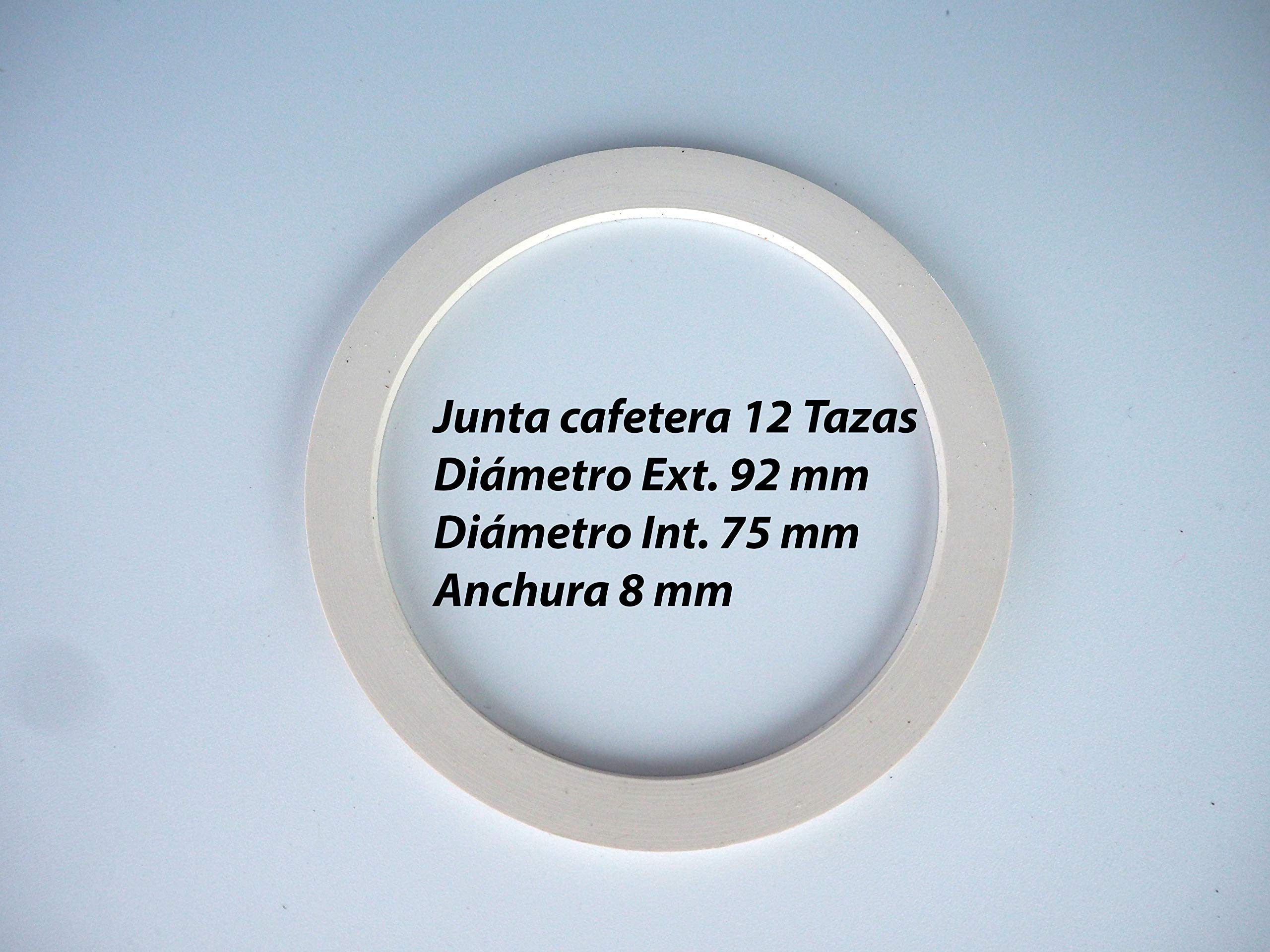 4-Pack Sanfor Flat Rubber Gasket Seal for 12-Cup Italian Coffee Makers (9.2 x 7.5 x 0.1 cm) - White | Perfect for Bialetti, Moka Pots & Stovetop Espresso Machines