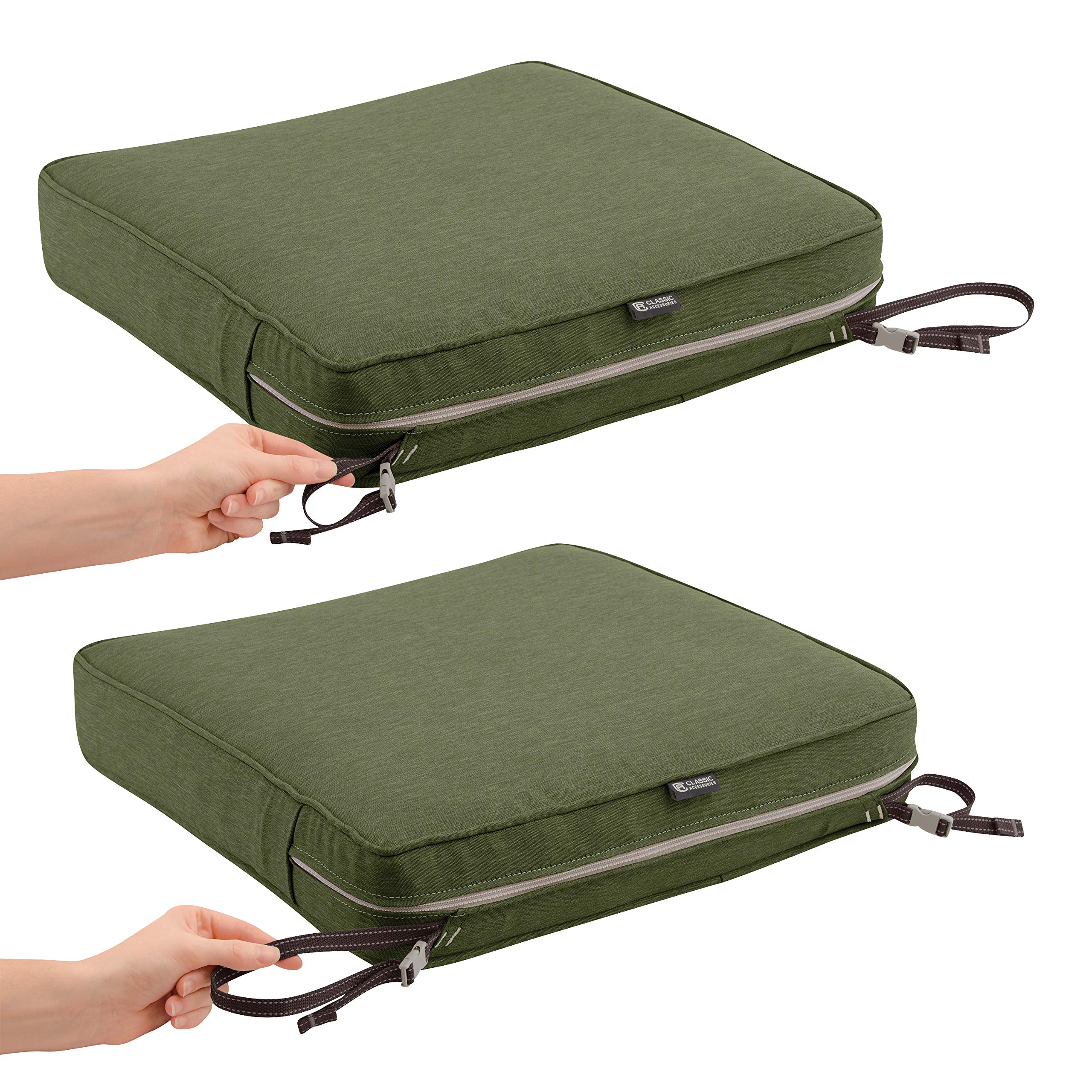 Classic Accessories Montlake FadeSafe Patio Lounge Chair Cushion Set - 25 x 47 Inch, Heather Fern - Perfect for Outdoor Furniture, Poolside Relaxation, and Garden Lounging
