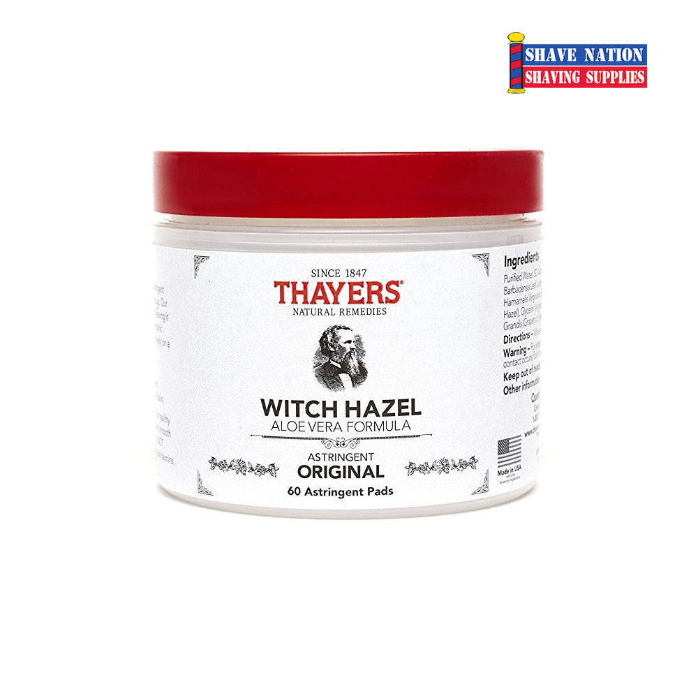 Thayers Original Witch Hazel Astringent Pads for Face - Alcohol-Free Toner with Aloe Vera | Gentle Skin Care for Acne, Pores & Oily Skin | Daily Facial Cleansing & Makeup Removal