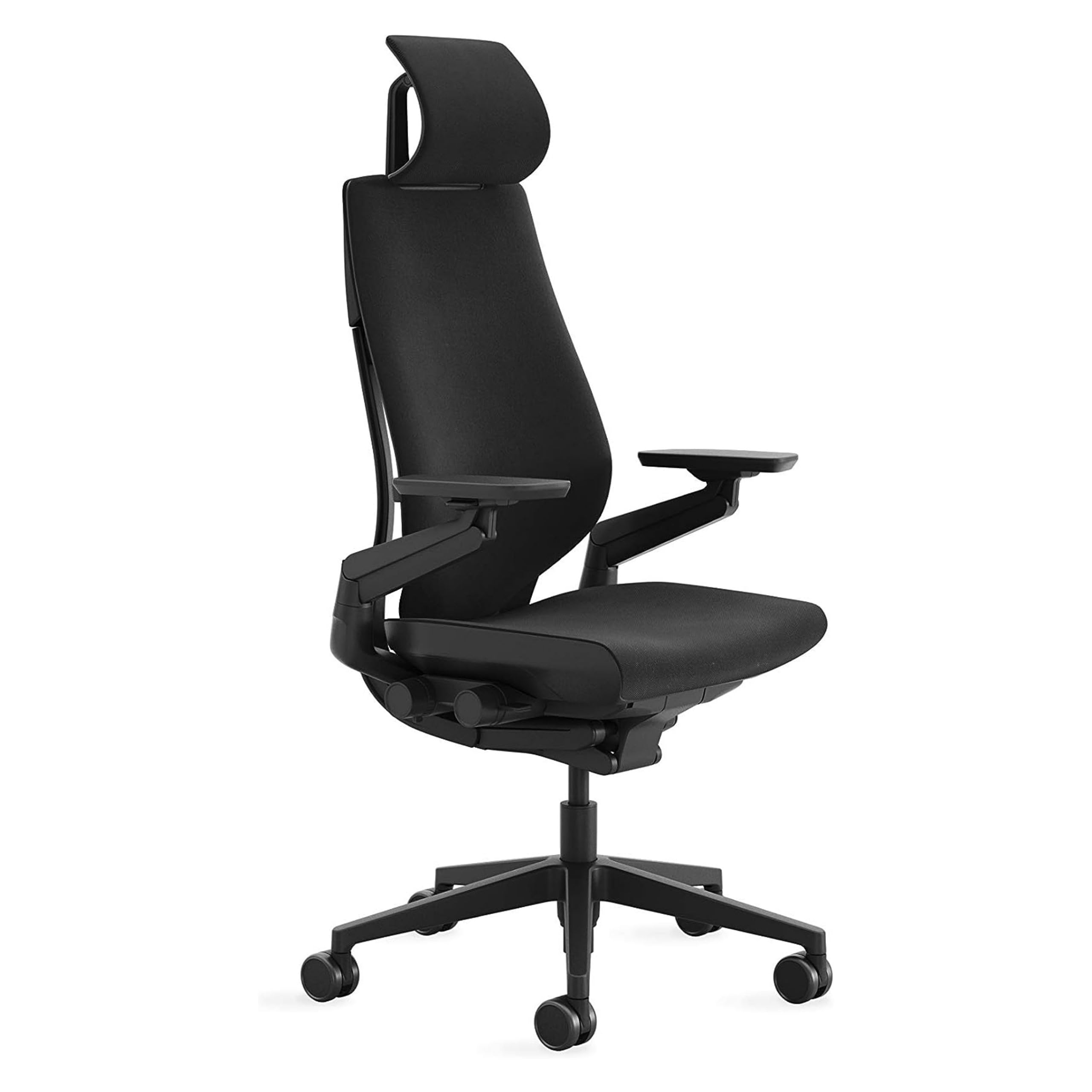 Steelcase Gesture Ergonomic Office Chair with Headrest & Wheels - Adjustable 360-Degree Arms, Licorice Fabric - Comfortable Desk Chair for Home & Professional Workspaces