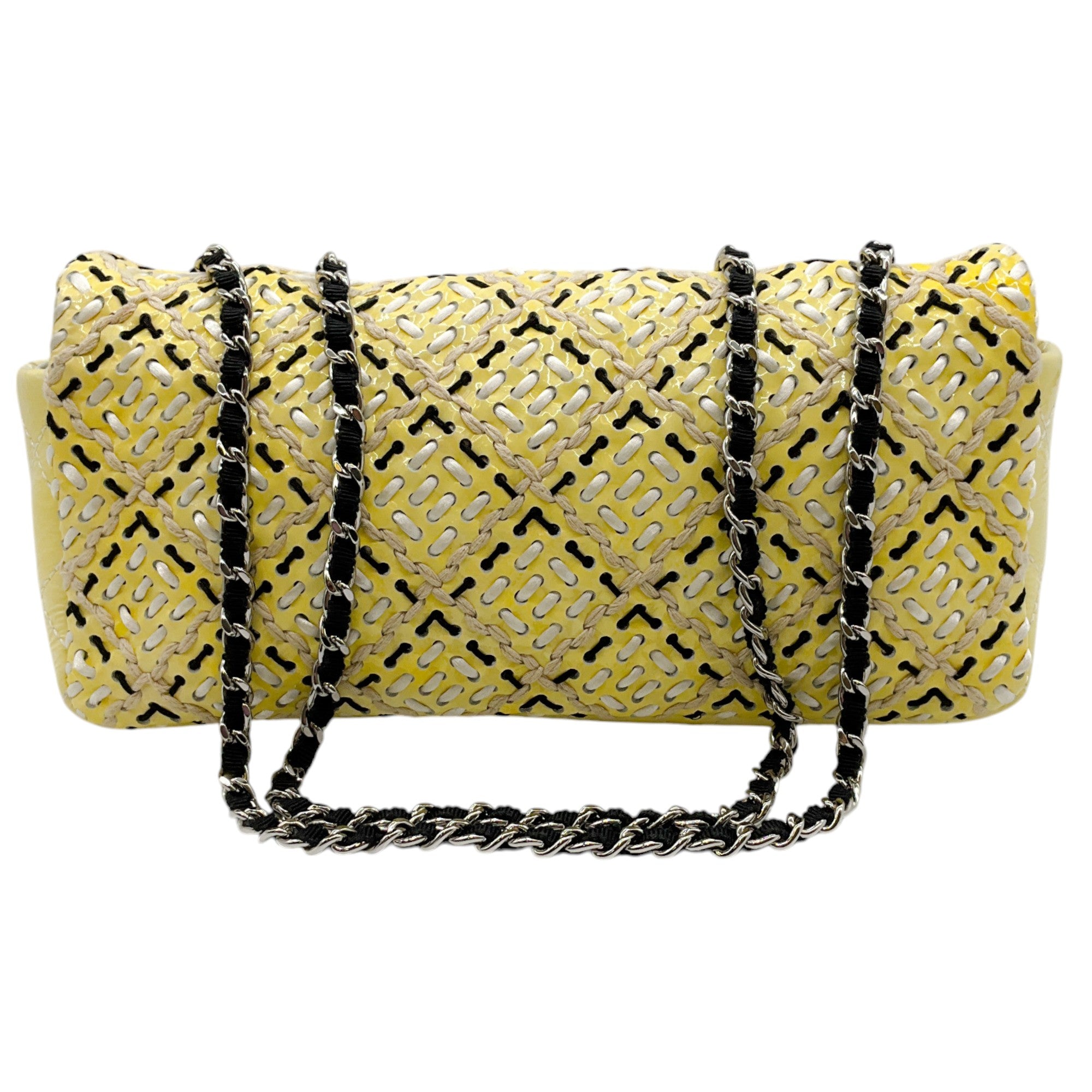 Chanel Yellow & Black Embroidered Flap Bag - Luxury Designer Handbag for Women | Perfect for Evening Parties, Weddings & Special Occasions