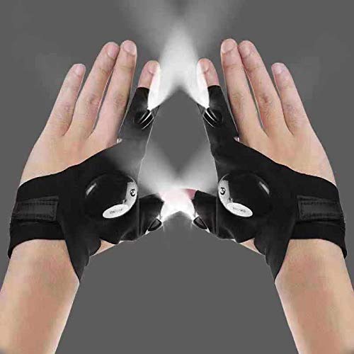 **LED Fishing Glove Lights - Waterproof & Rechargeable Gloves for Night Fishing, Camping, Hiking, Running & Car Repairs - Perfect Gift for Men & Women (2 Pack) - Ideal for Outdoor Adventures & Emergency Use**