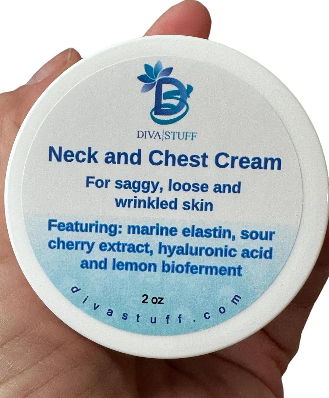 Diva Stuff Neck & Chest Firming Cream for Saggy, Loose & Wrinkled Skin - 2 fl oz Anti-Aging Moisturizer | Perfect for Night Routine & Daily Skincare