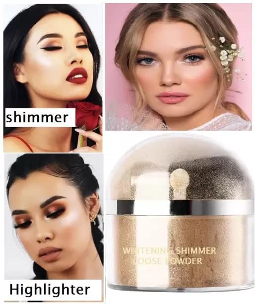 WIFFY Golden Shimmer Highlighter Powder - Shiny Face Makeup for Cheekbones & Contour | Perfect for Night Out, Photo Shoots & Special Occasions