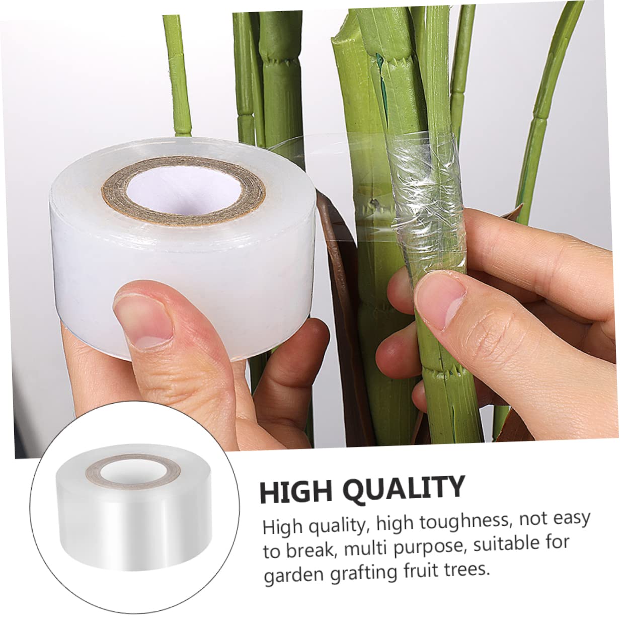 5 Rolls Clear & White Tree Grafting Tape - Professional Grafting Film, Floristry Tape & Pruning Tape for Plants, Fruit Trees - Ideal for Garden Grafting, Plant Repair & Hotfix Tool Applications - Perfect for DIY Gardening, Orchard Maintenance & Plant Care