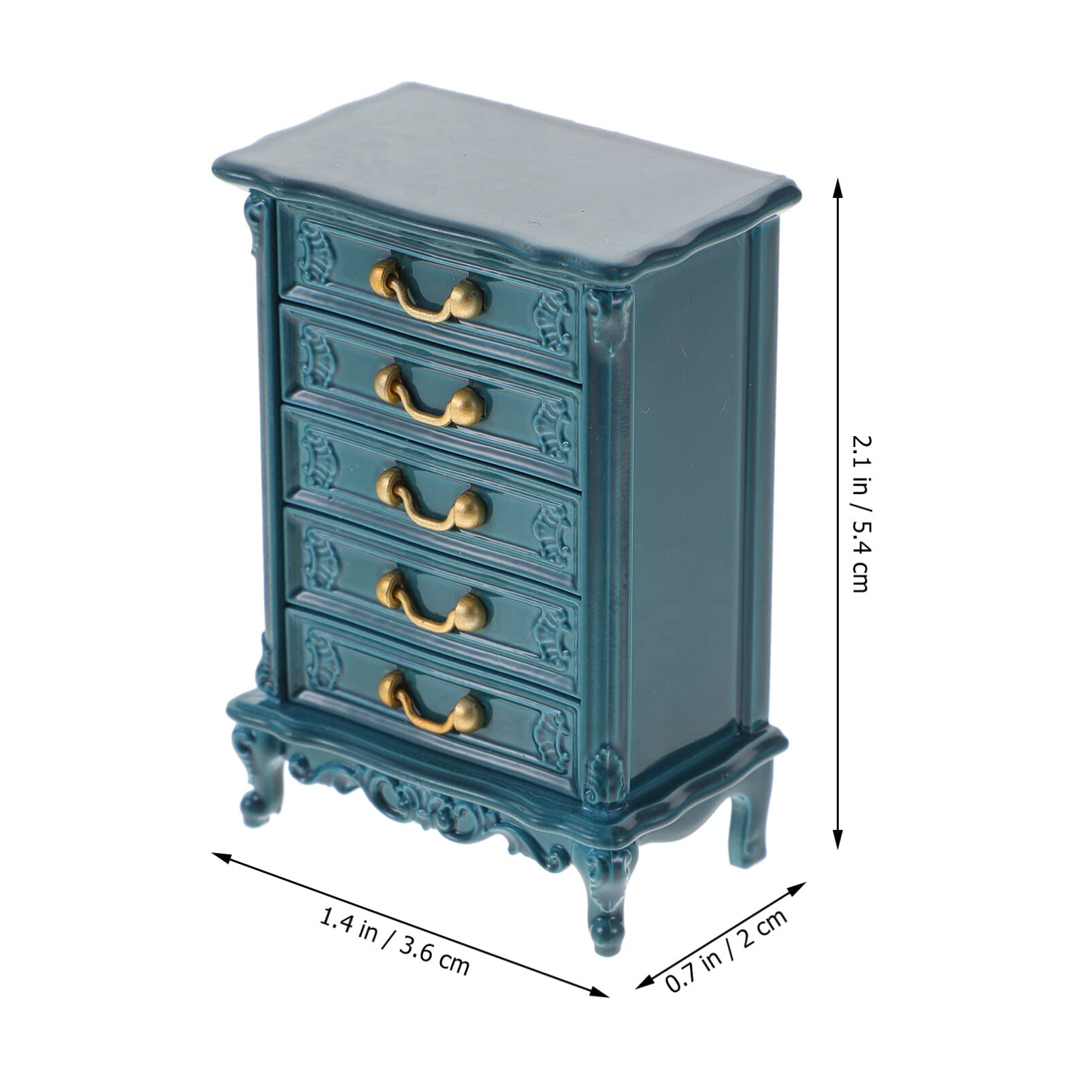Mini Wooden Dollhouse Cabinet 1:24 Scale - Storage Dresser for Pretend Play & Dollhouse Furniture