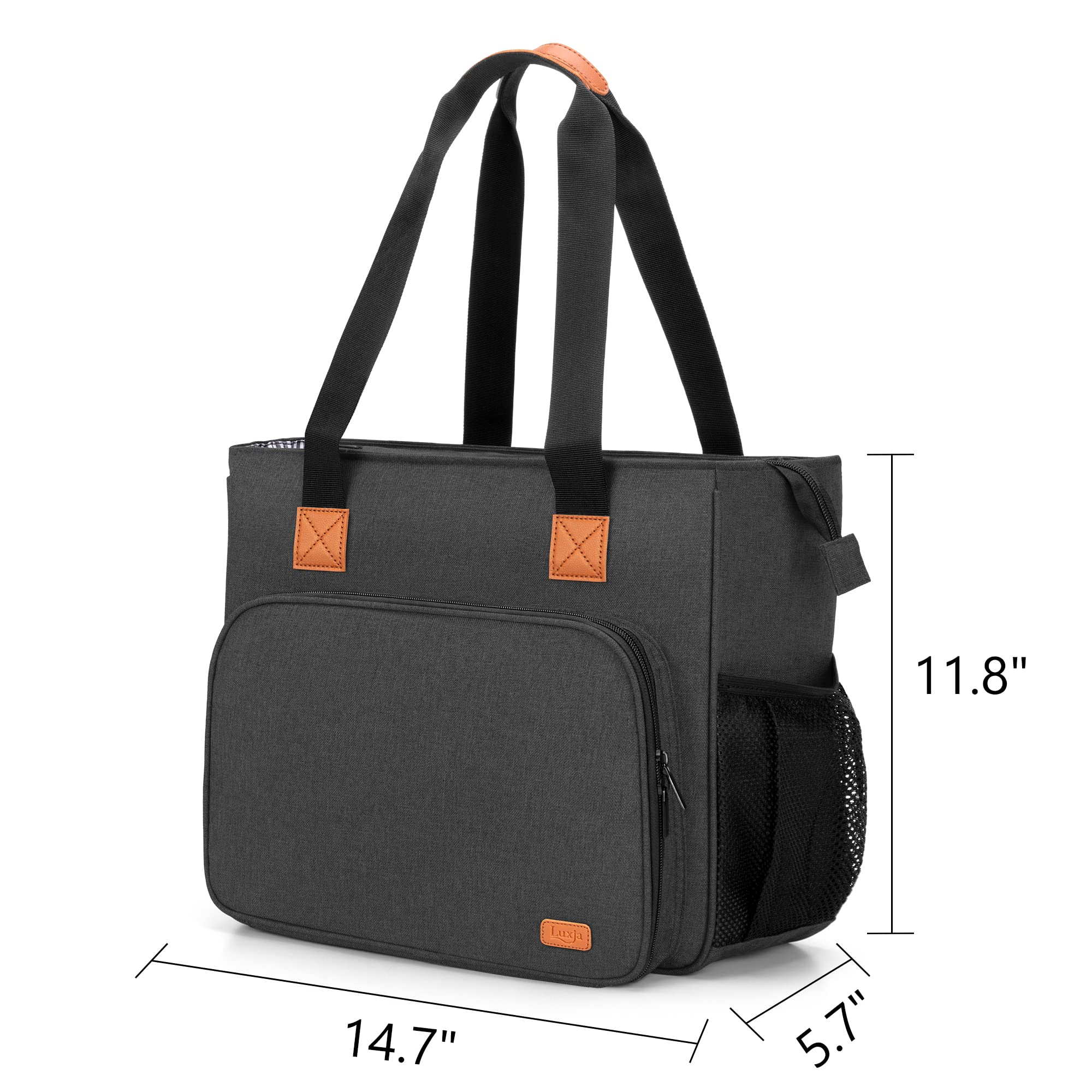 LUXJA Embroidery Project Carrying Bag - Portable Storage Organizer for Embroidery Kits & Supplies (Bag Only) - Black - Perfect for Needlework, Cross Stitch & Crafting On-The-Go
