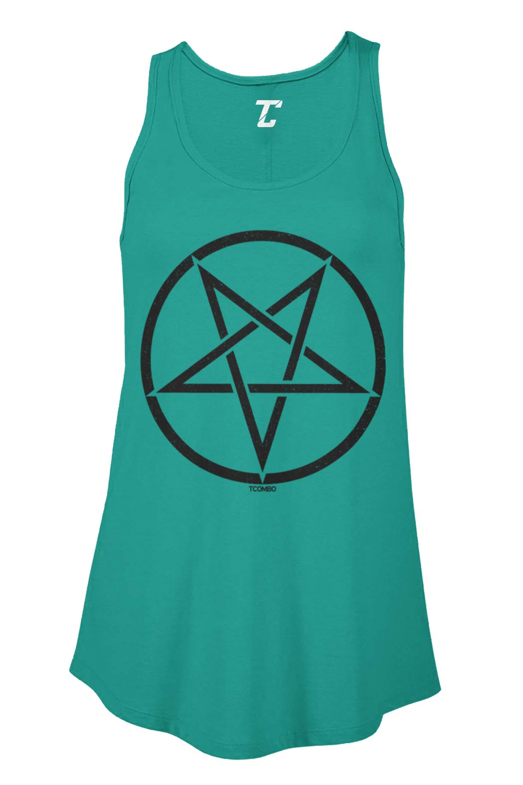 Satanic Pentagram Heavy Metal 666 Women's Flowy Tank Top - Gothic Fashion for Concerts, Halloween & Alternative Style