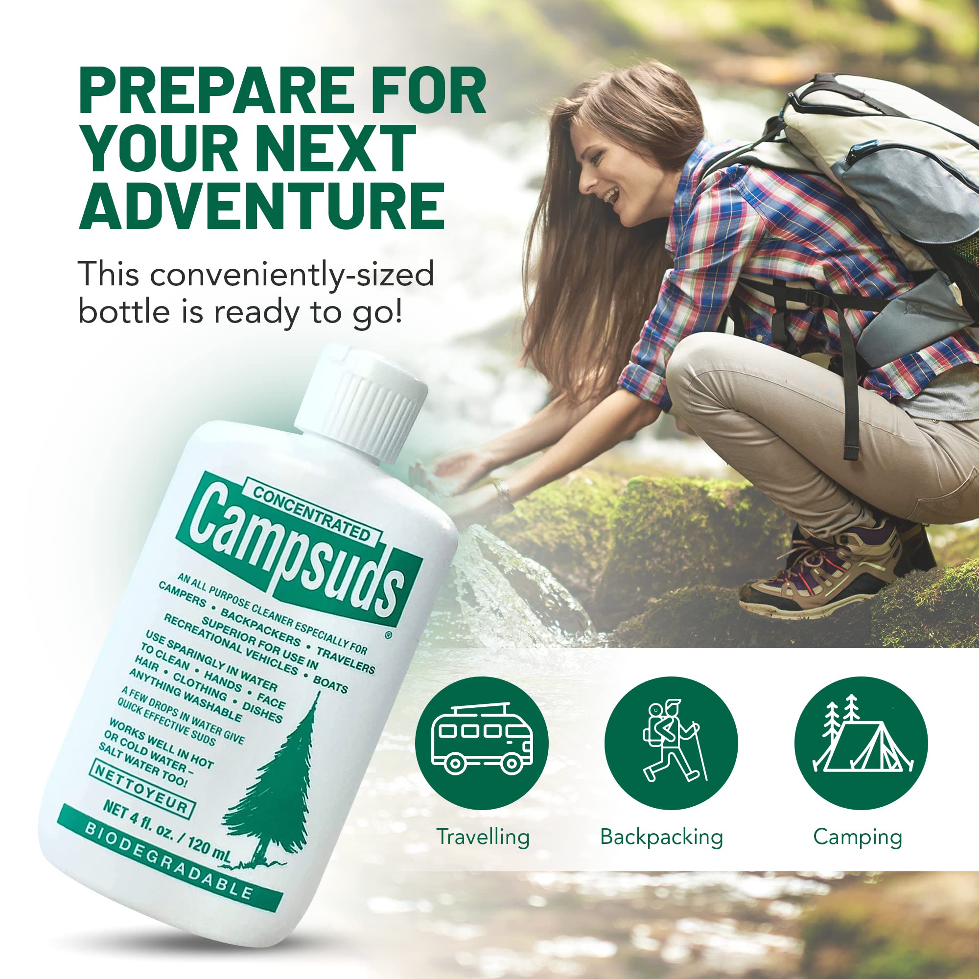 Premium Biodegradable Camping Soap - All-Natural Outdoor Essential for Hiking & Backpacking - 4oz (3-Pack) - Perfect for Dishes, Clothes & Personal Care