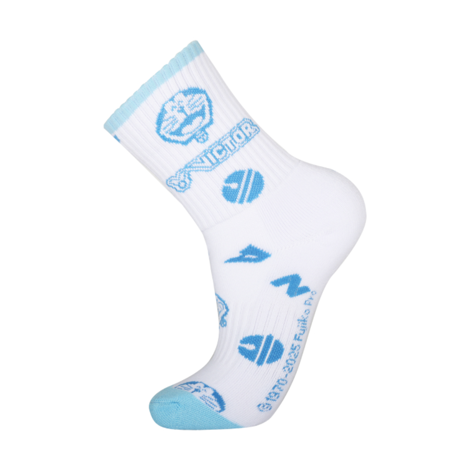 Victor X Doraemon SK513DRM Quarter Socks - Anime Cartoon Character Crew Socks for Men & Women - Perfect for Cosplay, Gifts, and Casual Wear