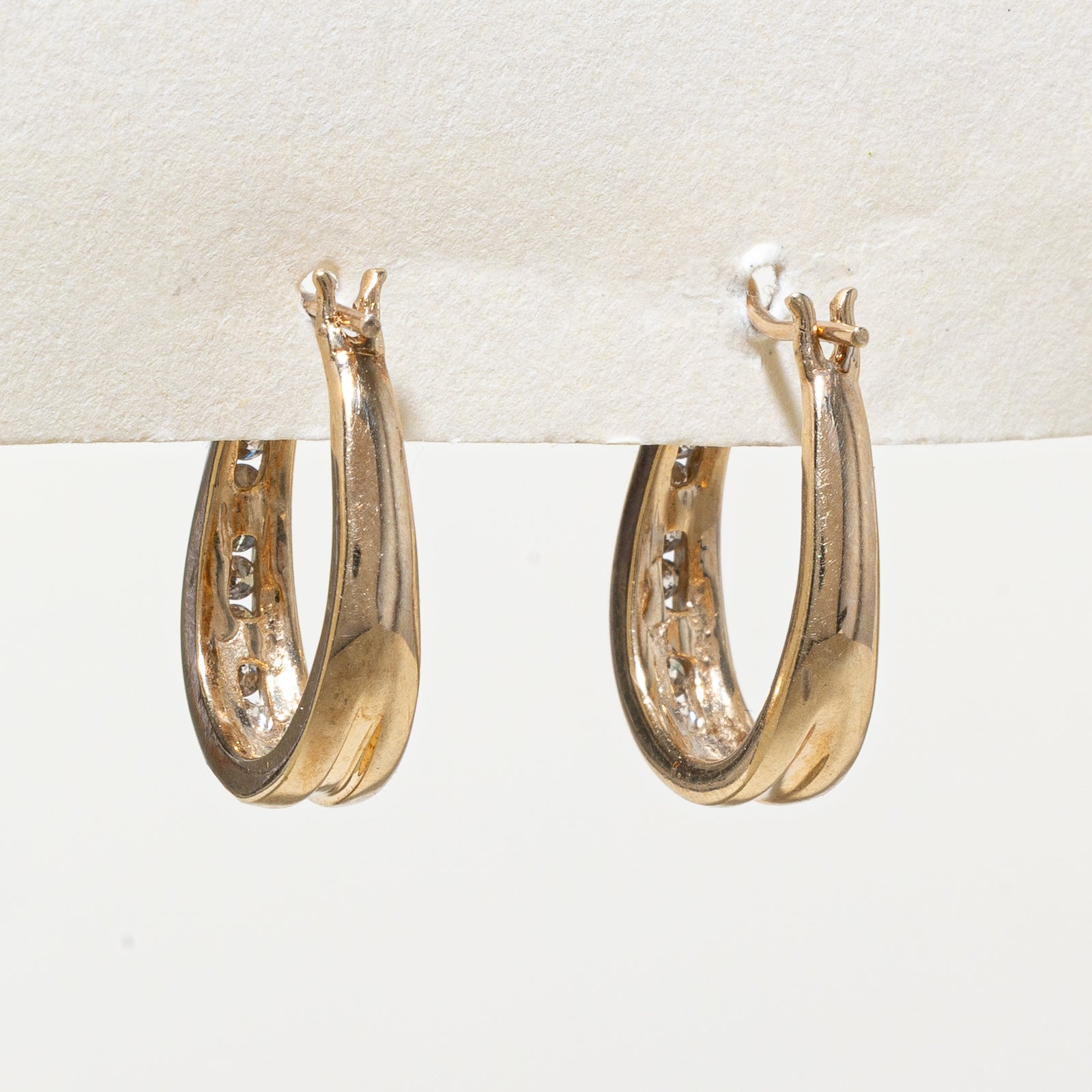 10K Gold Diamond Hoop Earrings for Women | 0.25ctw Round Cut Stud Earrings | Perfect for Everyday Wear, Parties & Special Occasions