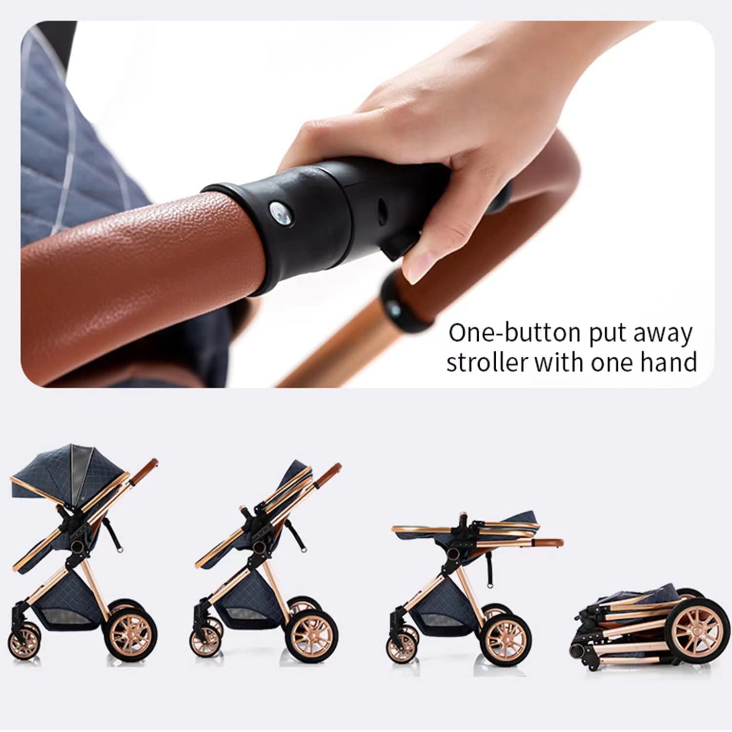 3 in 1 Baby Stroller with Car Seat - Lightweight Travel Stroller, One-Click Fold, Adjustable Recline, High Aluminum Frame (Dark Gray) | Perfect for Newborns, Toddlers & Airplane Travel