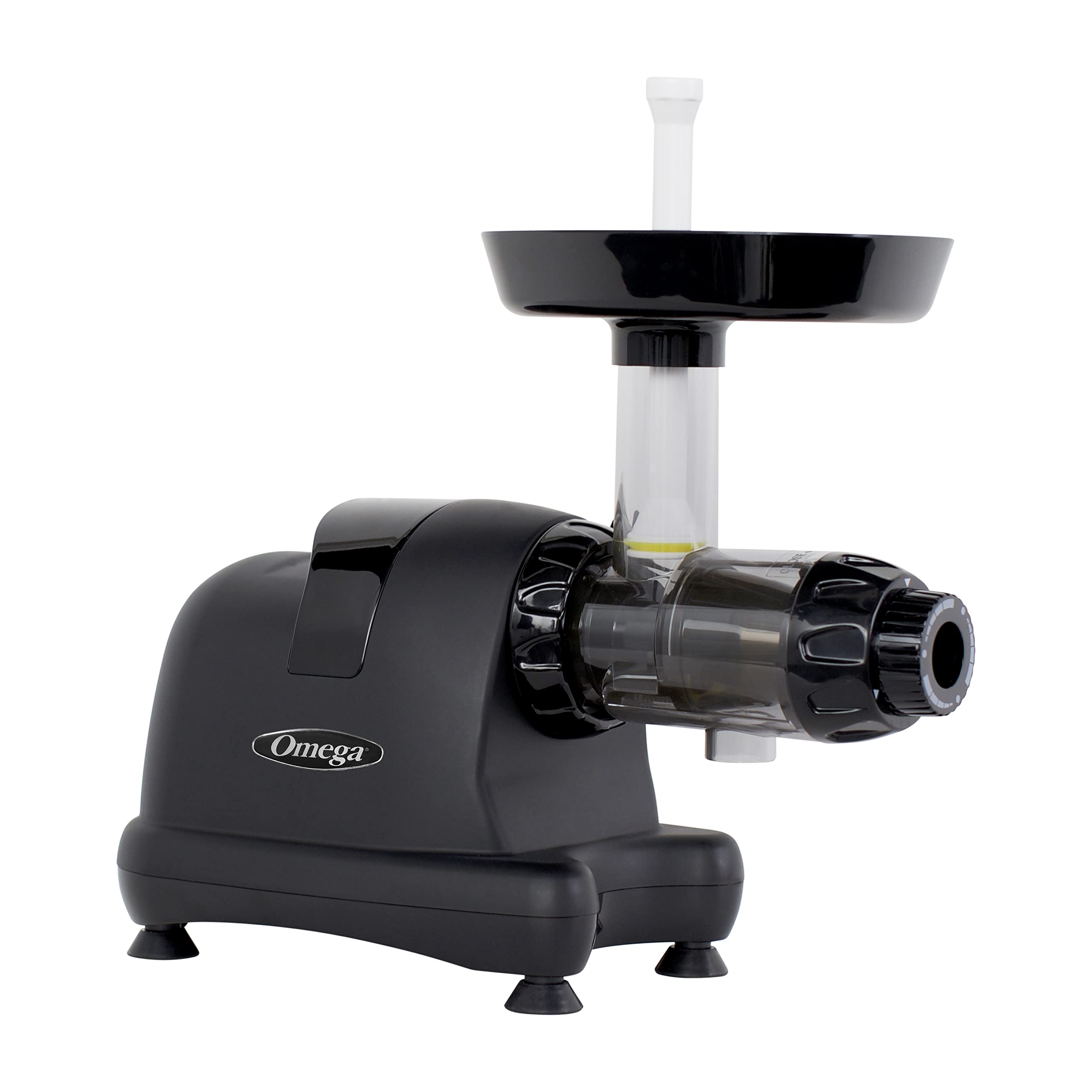 Omega Juicer J8006HDBLK Slow Masticating Cold Press Juicer - 200W Triple Stage Nutrition System for Fruits & Vegetables - Black | Perfect for Healthy Juicing, Detox & Raw Food Diets at Home