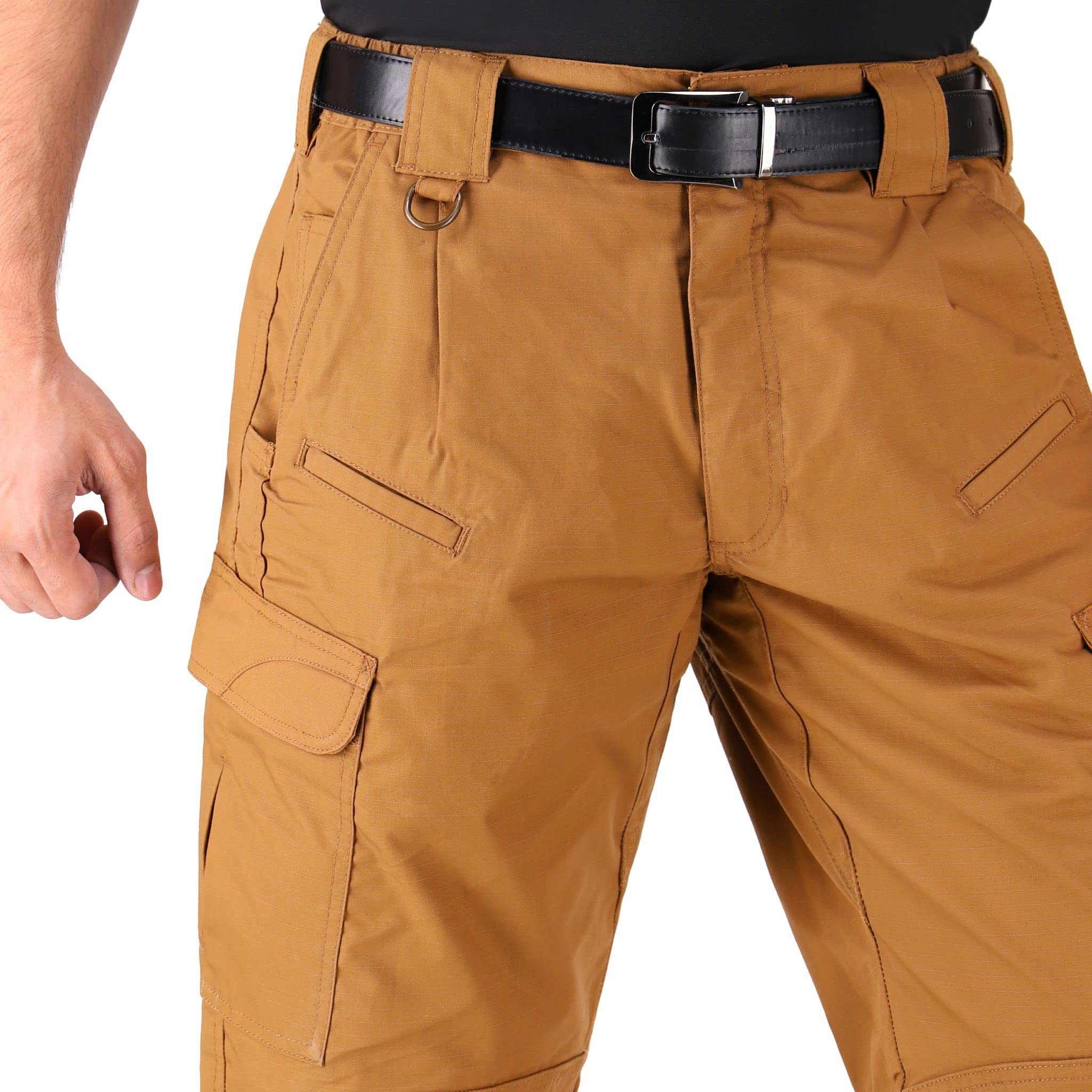 WHITEDUCK Men's Tactical Pants - Ripstop Stretch Water Resistant Cargo Pants with 13 Pockets for Military, Hiking & Outdoor Activities | Durable Work Pants for Camping, Hunting & Construction