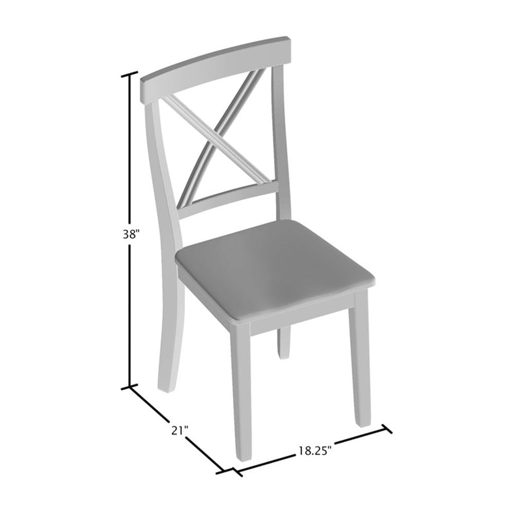 Furniture of America Tummel Transitional Wood Dining Chairs in White - Set of 2 | Modern Farmhouse Style for Dining Room, Kitchen, or Breakfast Nook