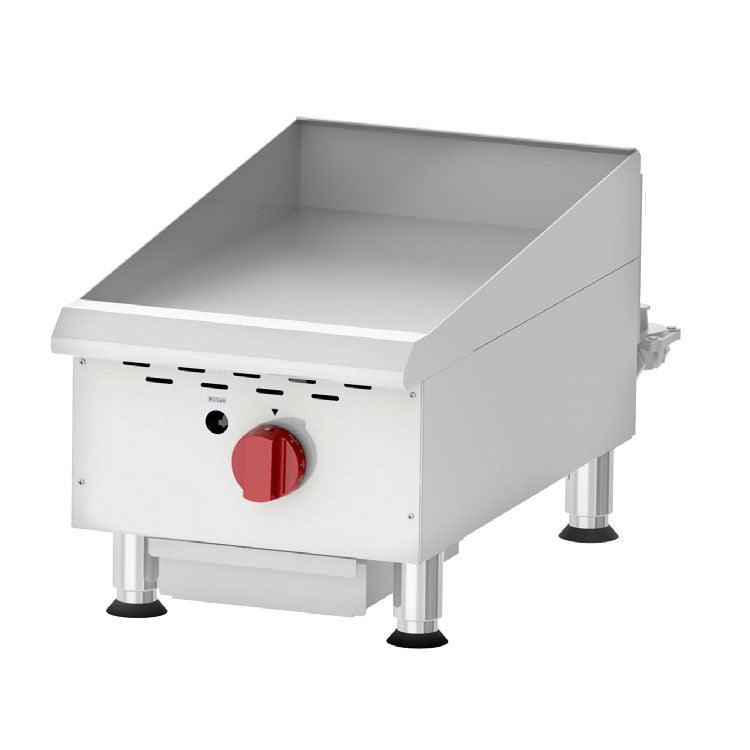USED Nella 15 Countertop Stainless Steel 1 Burner Gas Griddle - 30,000 BTU with Thermostatic Control (Model G15T) - Perfect for Outdoor Cooking, Camping & Commercial Kitchens