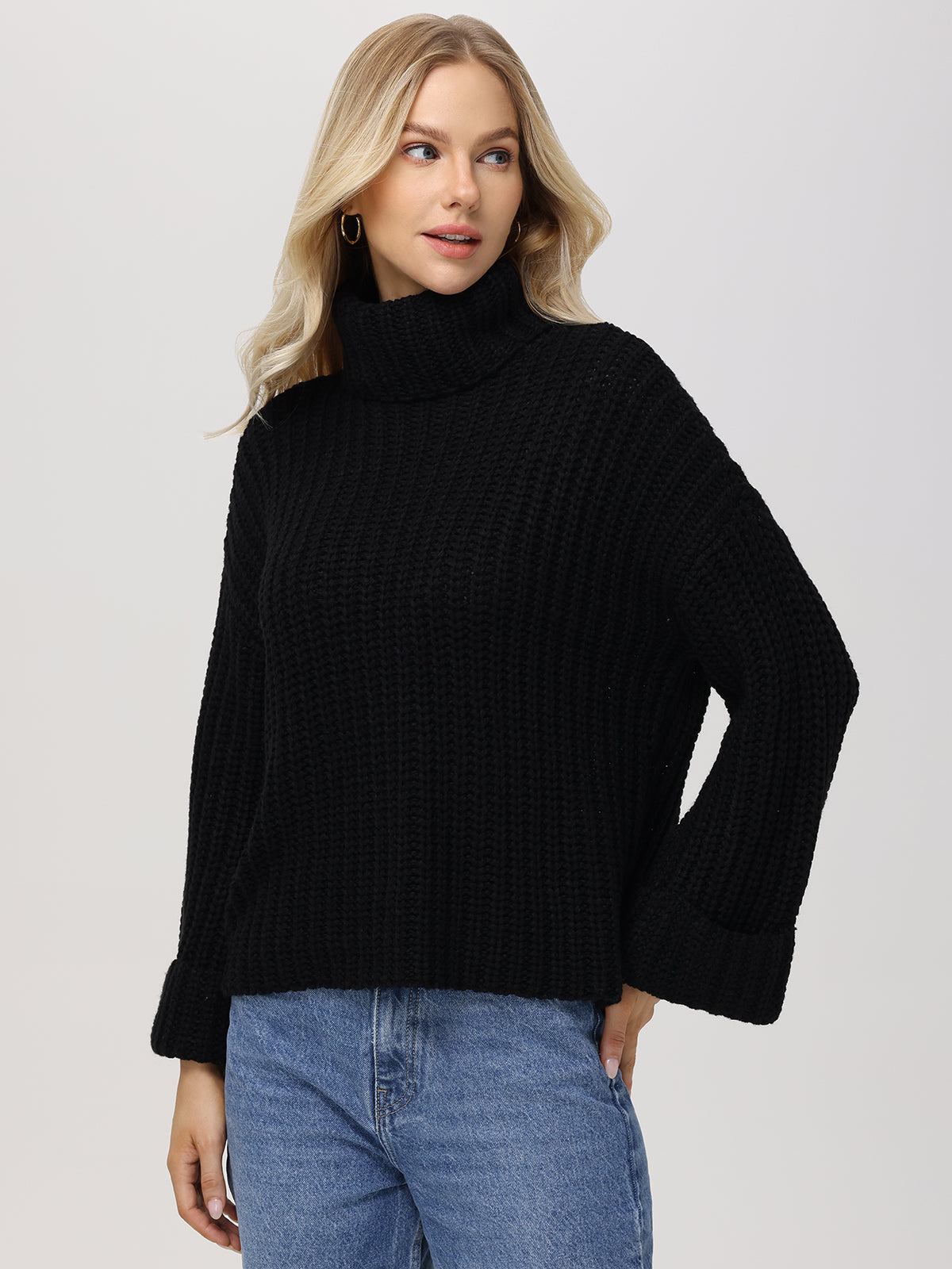 Vida Women's Turtleneck Sweater Pullover - Soft Knit Winter Warm Long Sleeve Top for Casual Outfits, Office Wear & Holiday Fashion