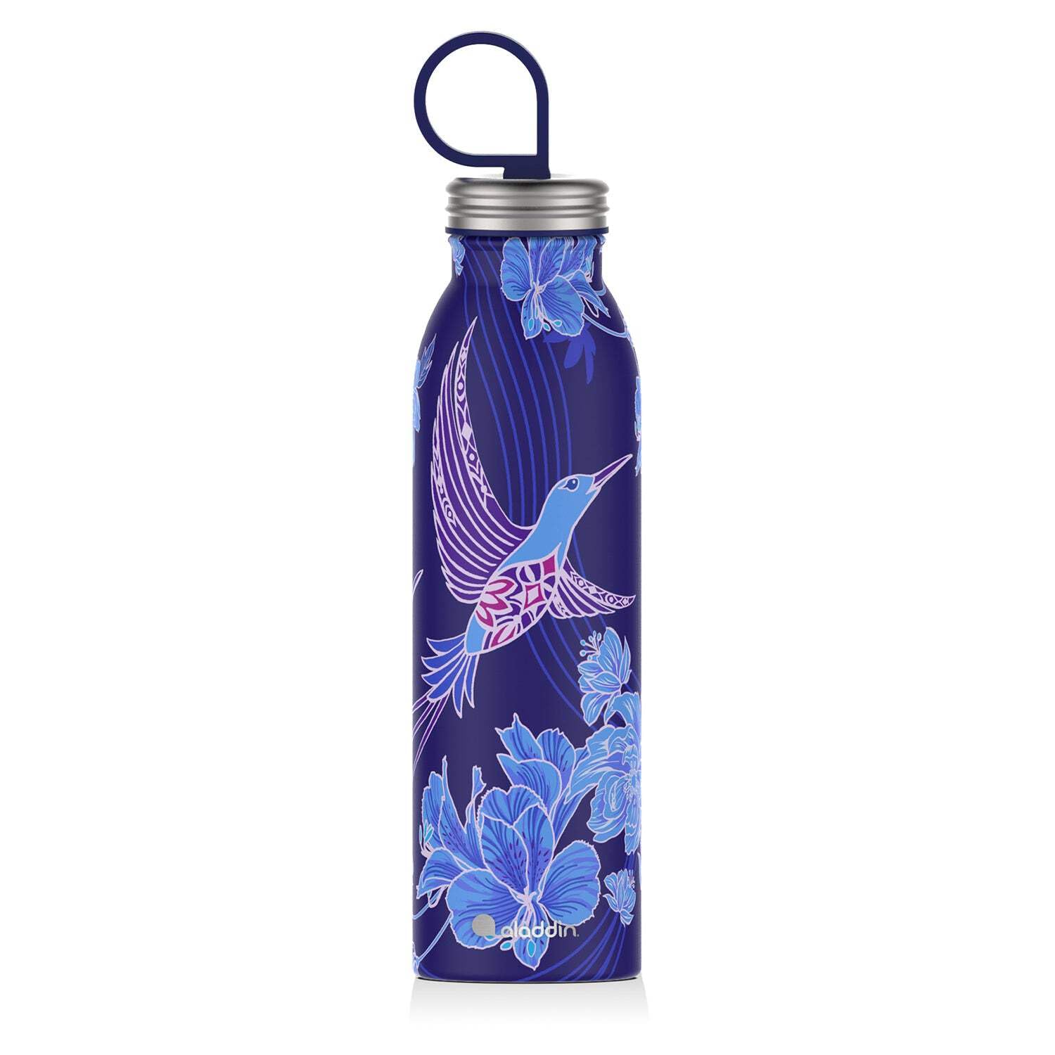 Aladdin 18oz Stainless Steel Insulated Water Bottle - 9 Hour Cold Retention, BPA-Free, Leakproof & Dishwasher Safe - Perfect for Hiking, Gym & Outdoor Activities - Riverside Indigo Color
