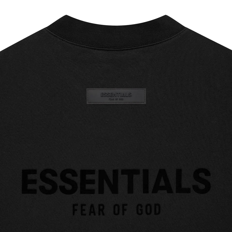 Fear of God Essentials Crewneck Sweatshirt - Black with Back Logo | Men's Casual Streetwear for Everyday Comfort & Style