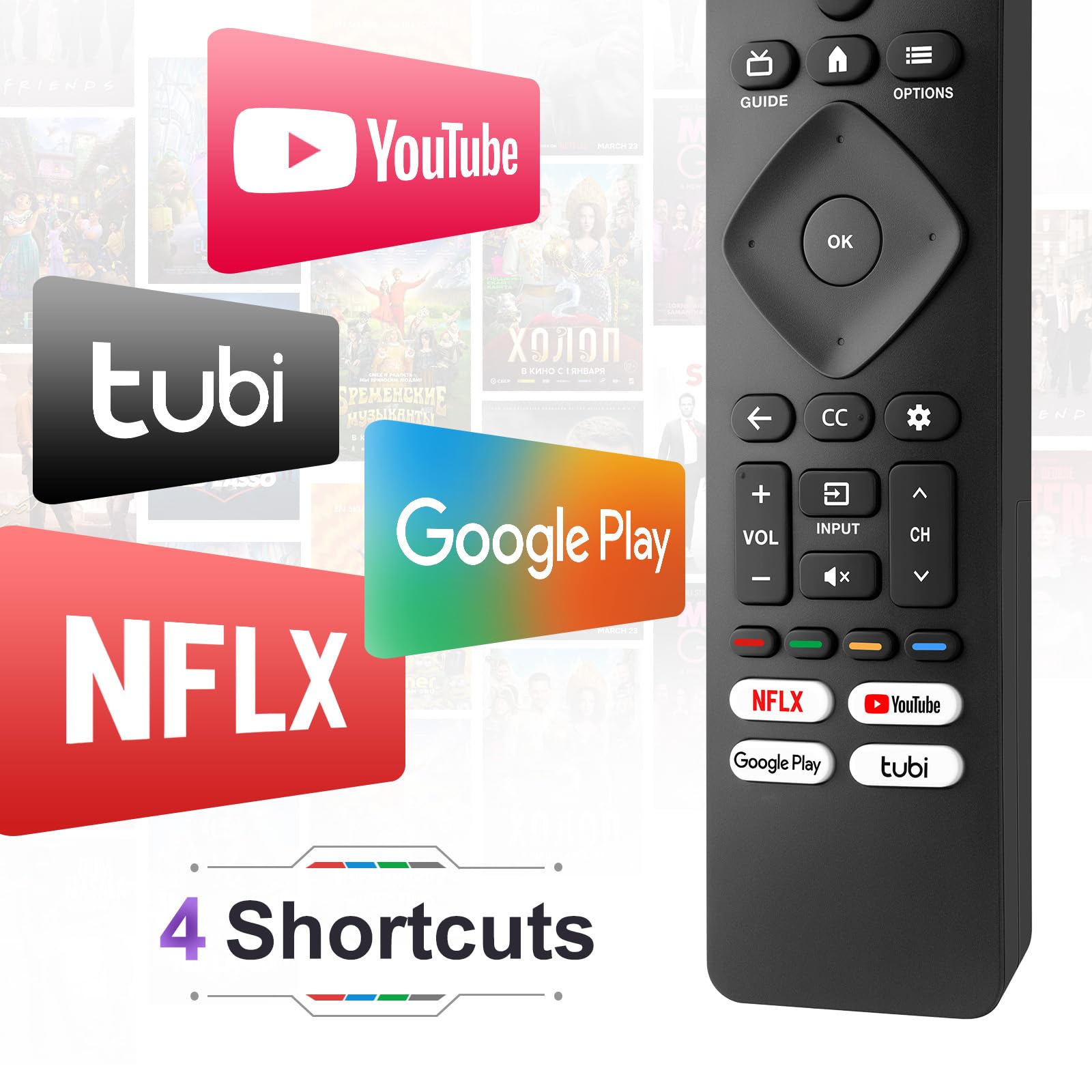 Philips Smart TV Remote Control Replacement - Universal Remote for Philips Android & Google TV | Perfect for Streaming, Gaming & Home Entertainment
