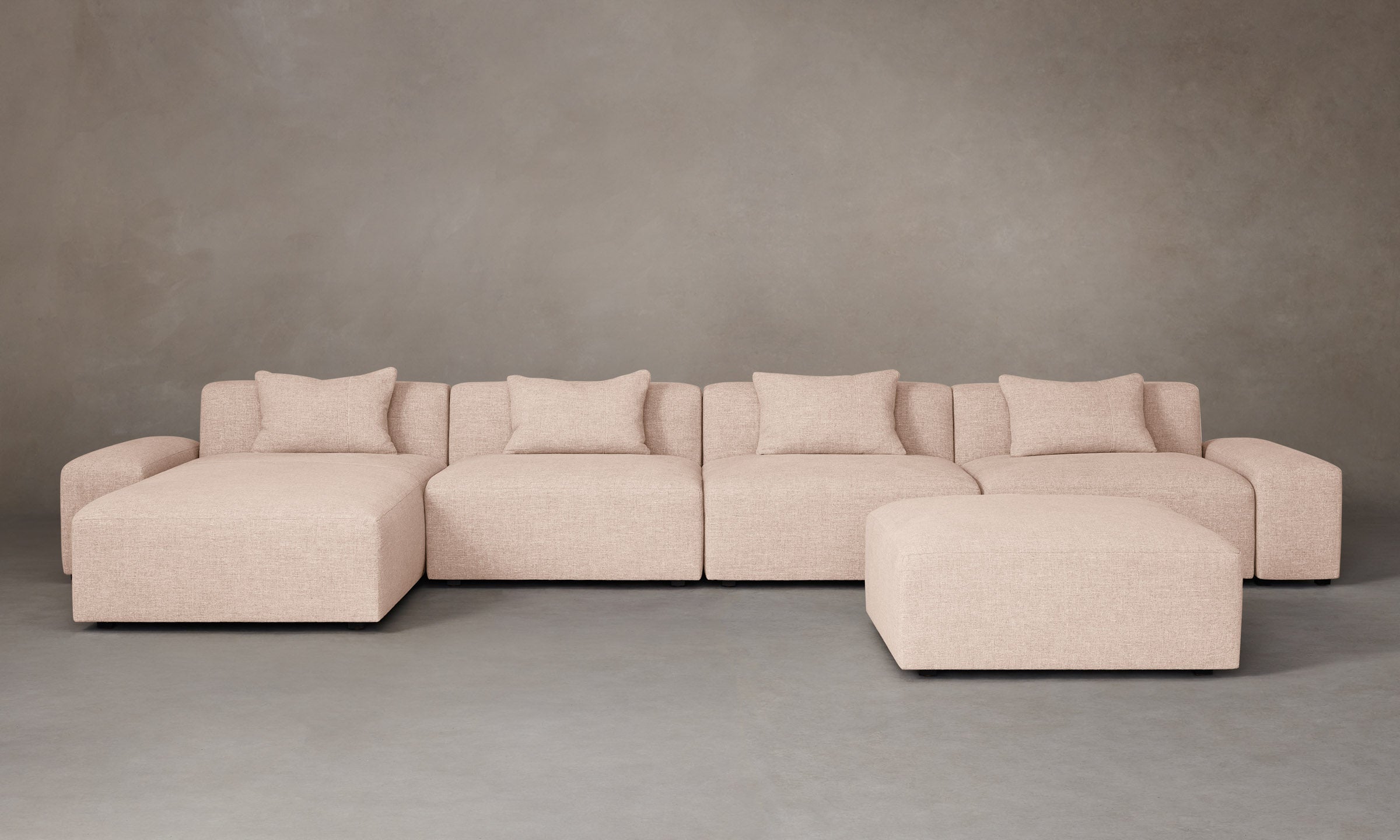 The Breuer Modular Sectional Sofa with Heritage Belgian Linen Petal Fabric - Modern Living Room Furniture for Home & Office Comfort