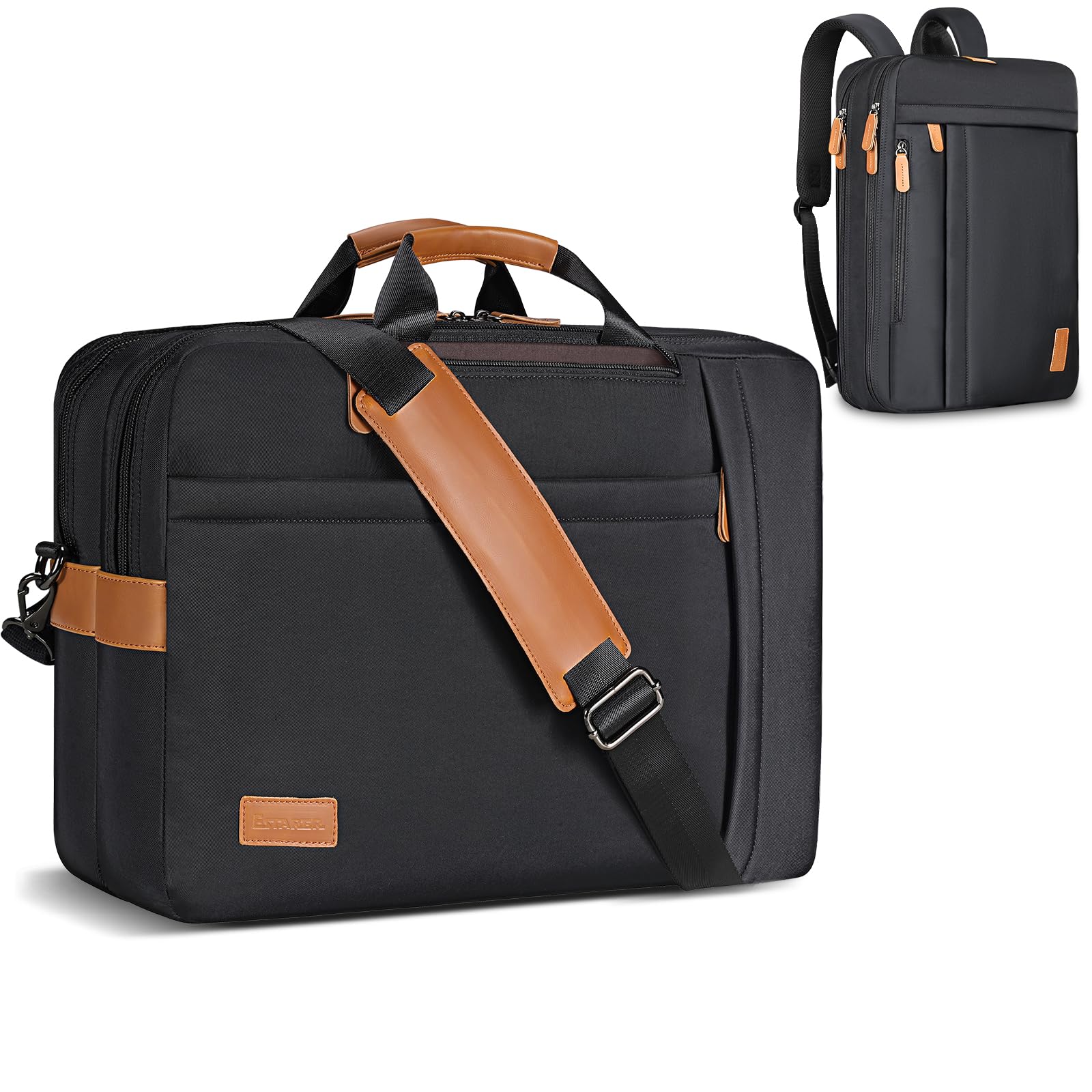 ESTARER 3-in-1 Convertible Laptop Backpack for Men - 17-17.3 Inch Water Resistant Nylon Messenger Bag for Work, Travel & Business - Ideal for Office, Commute, and Daily Use