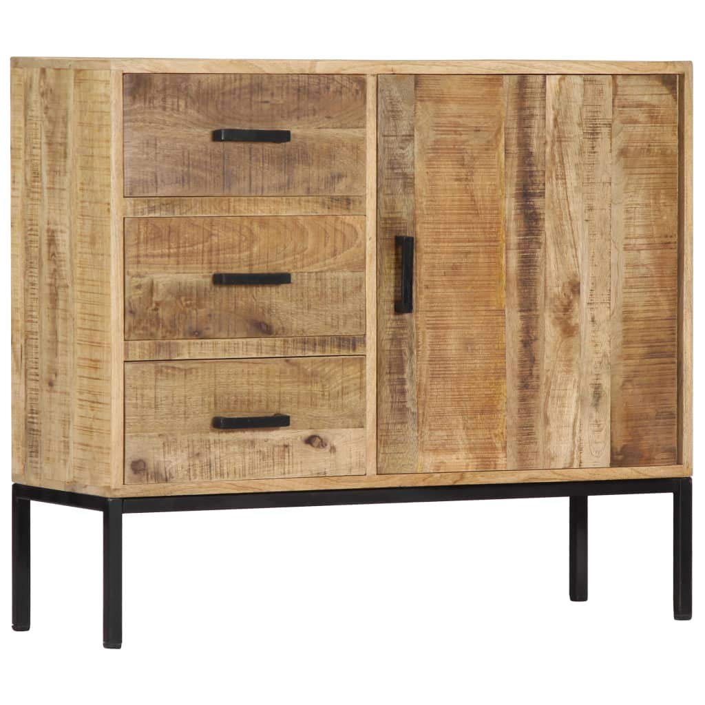 Solid Wood Sideboard Console Table - 3 Drawers & 1 Door Kitchen Buffet Cabinet - Entryway, Dining & Living Room Storage Furniture - Perfect for Home Organization & Entertaining - Brown