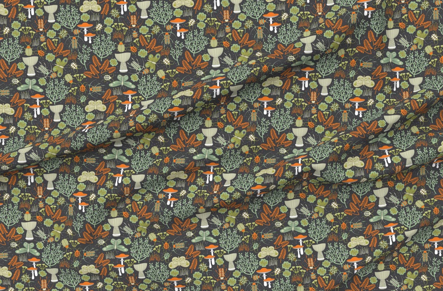Premium Minky Fabric by The Yard - Soft Woodland Moths & Beetles Printed Fabric for Sewing Baby Blankets, Quilt Backing & Plush Projects - Cozy Nursery Decor & DIY Craft Material