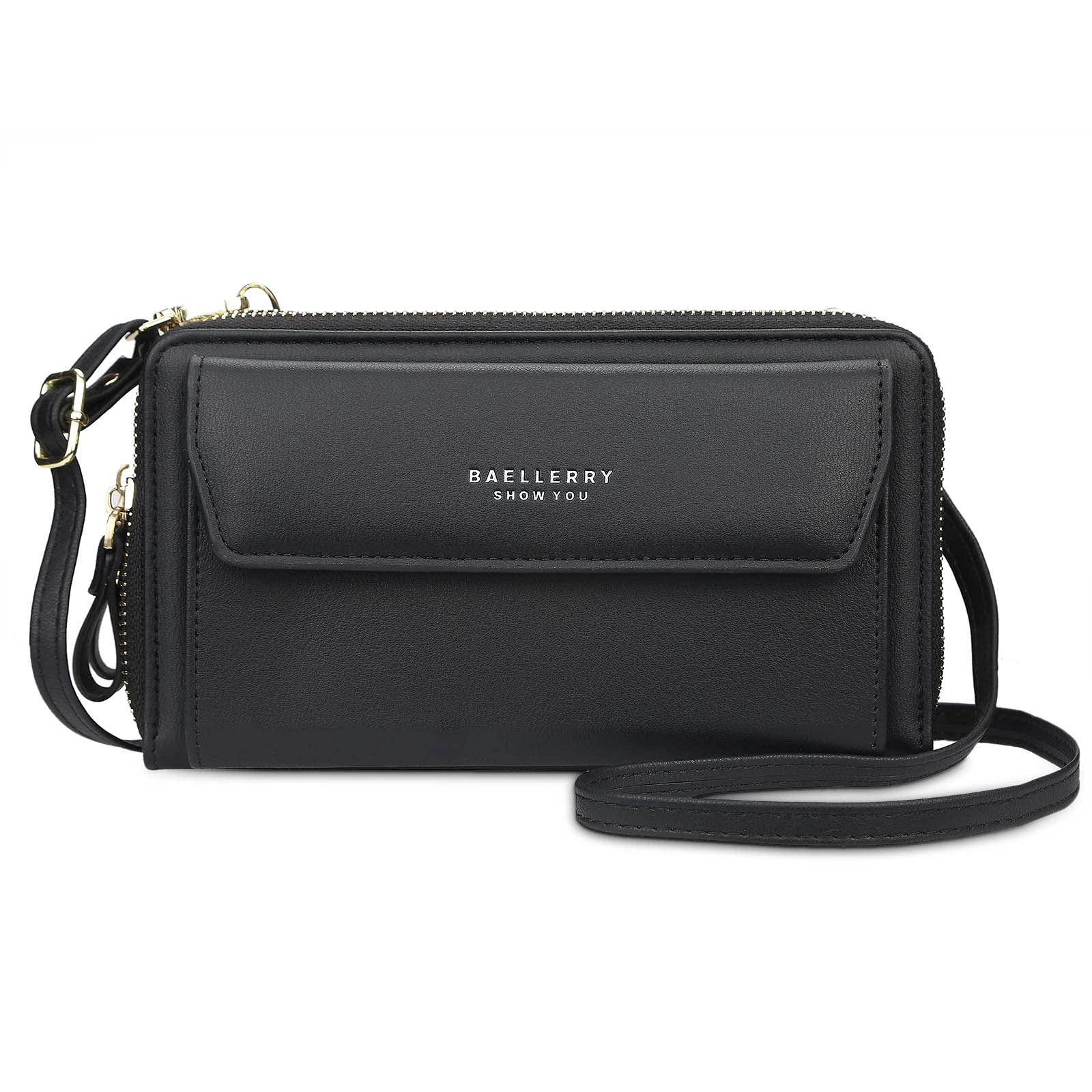FORRICA Women's Crossbody Bag - Small Phone Pouch Purse with Shoulder Strap, Wallet for Ladies (Black) | Perfect for Everyday Use, Travel, Shopping & Parties