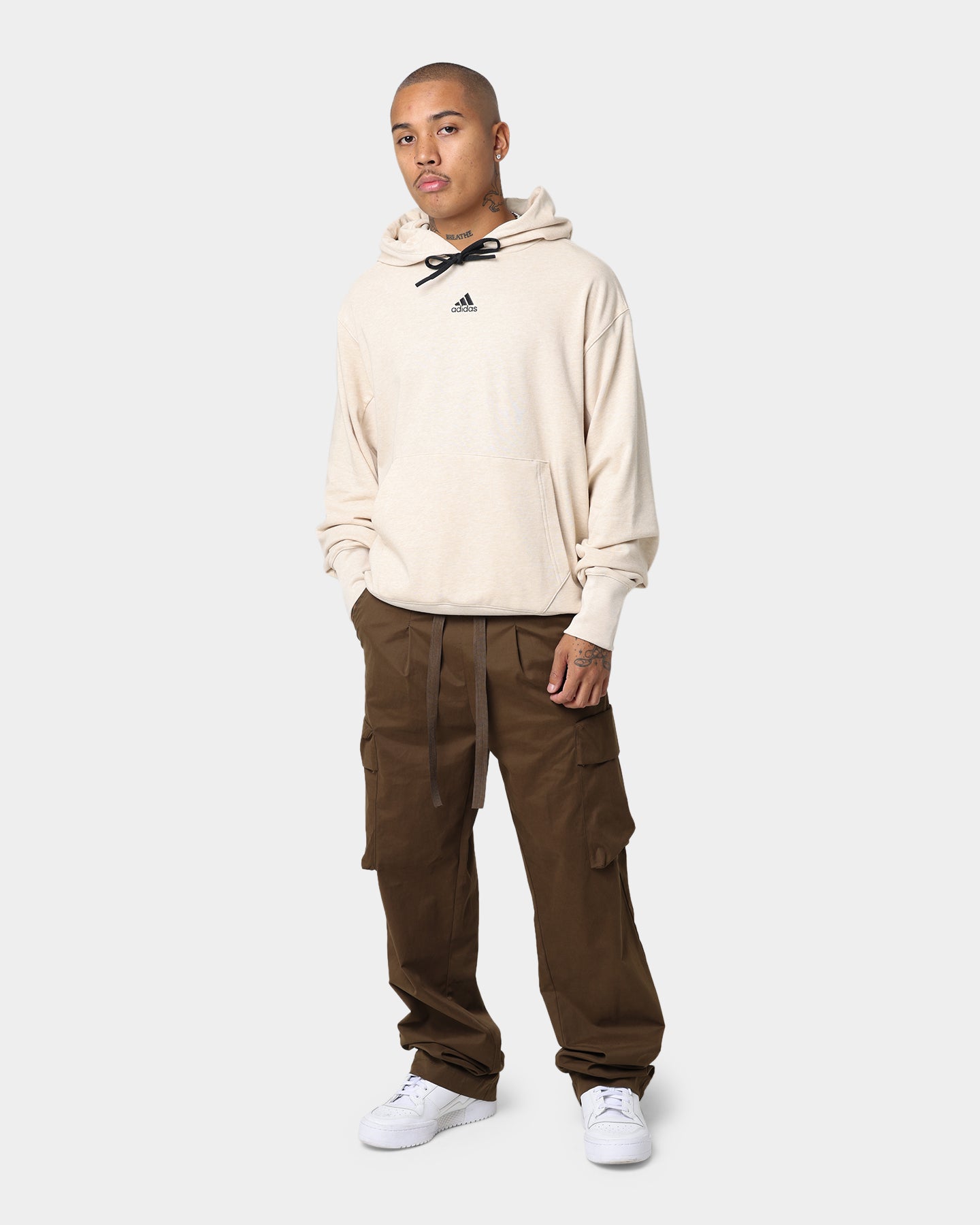 Adidas Botanically Dyed Hoodie - Eco-Friendly Beige Cotton Pullover for Men & Women | Perfect for Casual Wear, Gym & Outdoor Activities