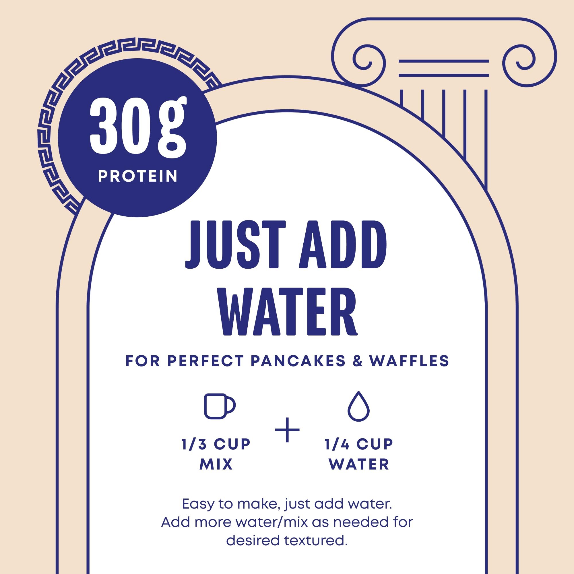 Phoros Nutrition Protein Pancake & Waffle Mix - 30g High Protein, Low Carb, Keto-Friendly with Whey Protein & Whole Grain Oats - Just Add Water (Cinnamon Flavor) - Perfect for Breakfast, Post-Workout & Ketogenic Diet