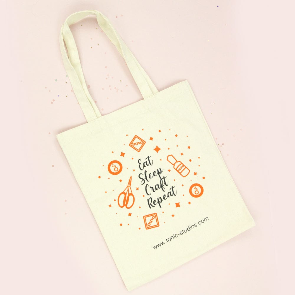 Eat Sleep Craft Repeat Canvas Tote Bag - Durable Reusable Shopping Bag for Groceries, Beach, Work & Everyday Use