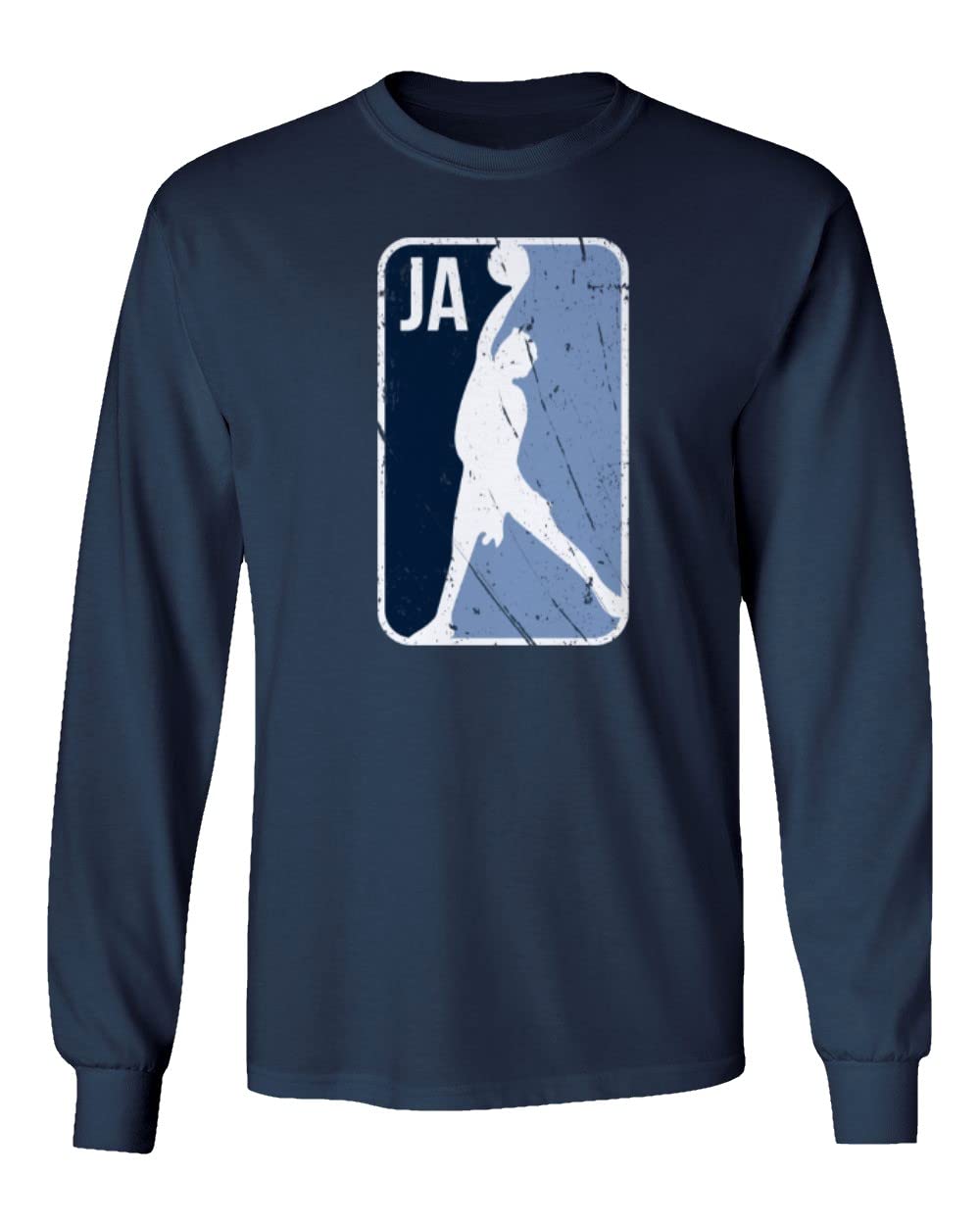 Air Jordan Memphis Star Player Basketball Fans Unisex Long Sleeve T-Shirt - Navy Blue 3XL - Perfect for Game Day, Streetwear & NBA Fan Apparel