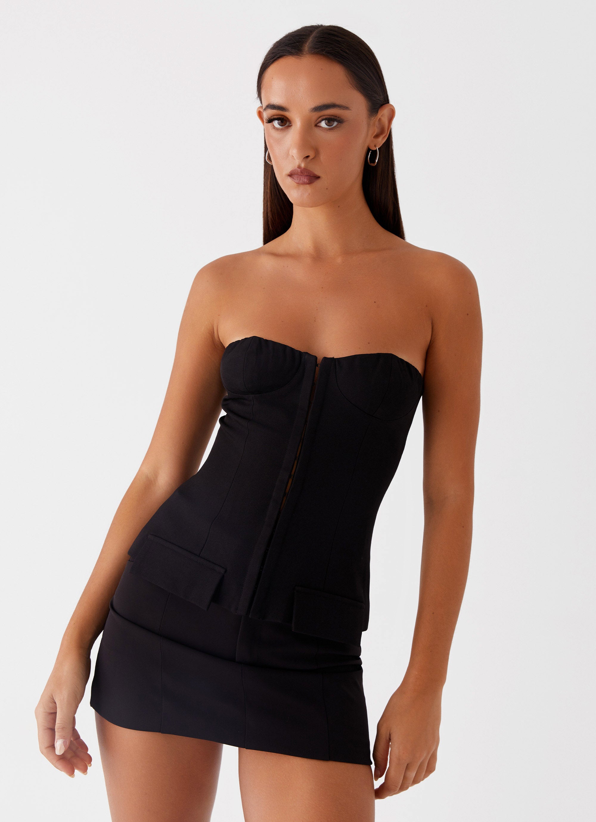 Jeanie Corset Top for Women - Sexy Black Bustier Shirt for Night Out, Date Night & Special Occasions