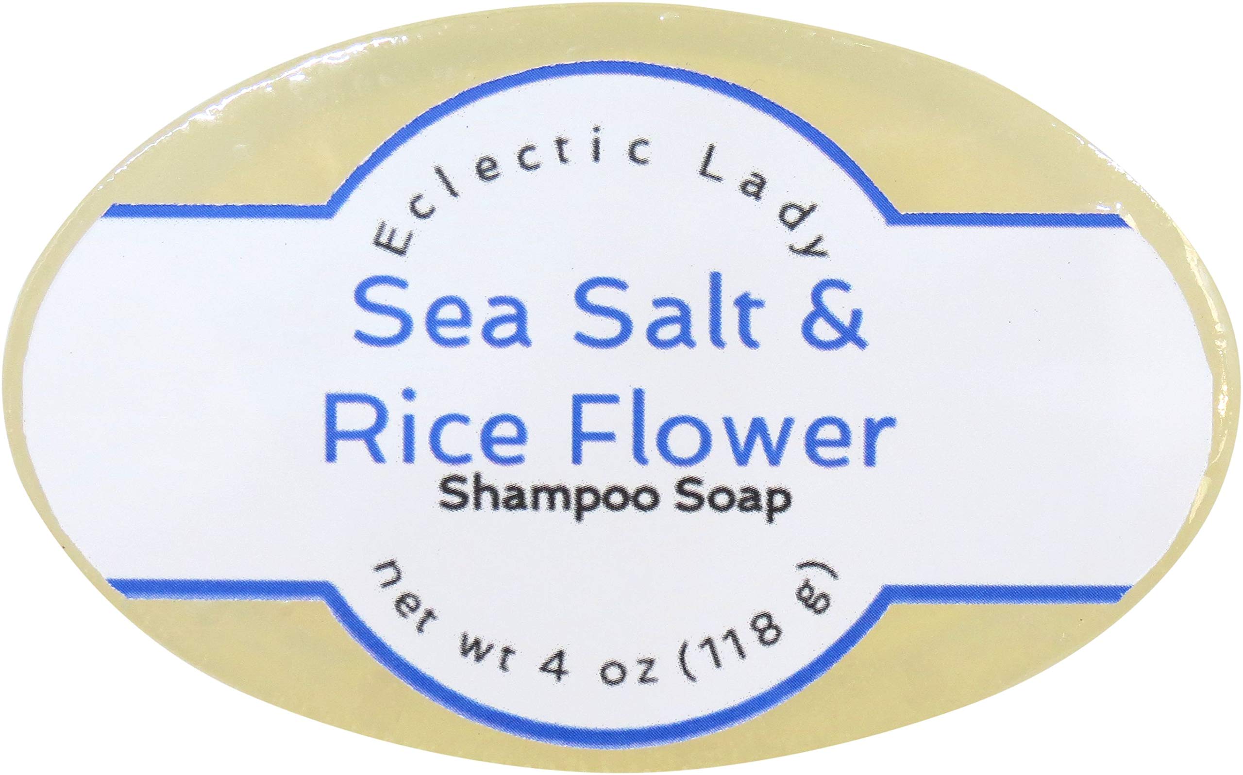 Natural Sea Salt & Rice Flower Shampoo Bar with Argan Oil, Silk Protein & Honey - 4oz Vegan Hair Cleansing Soap with Calendula, Aloe & Sunflower Extracts for Dry, Damaged Hair - Perfect for Travel, Camping & Eco-Friendly Bath Routine