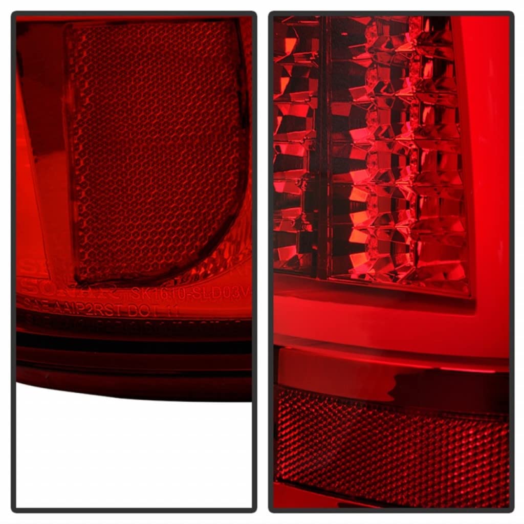 2003-2006 Chevy Silverado 1500/2500 LED Tail Lights Pair - V2 Red Clear (Part# 5081926) | Durable Replacement for Improved Visibility & Style | Perfect for Night Driving & Custom Truck Upgrades