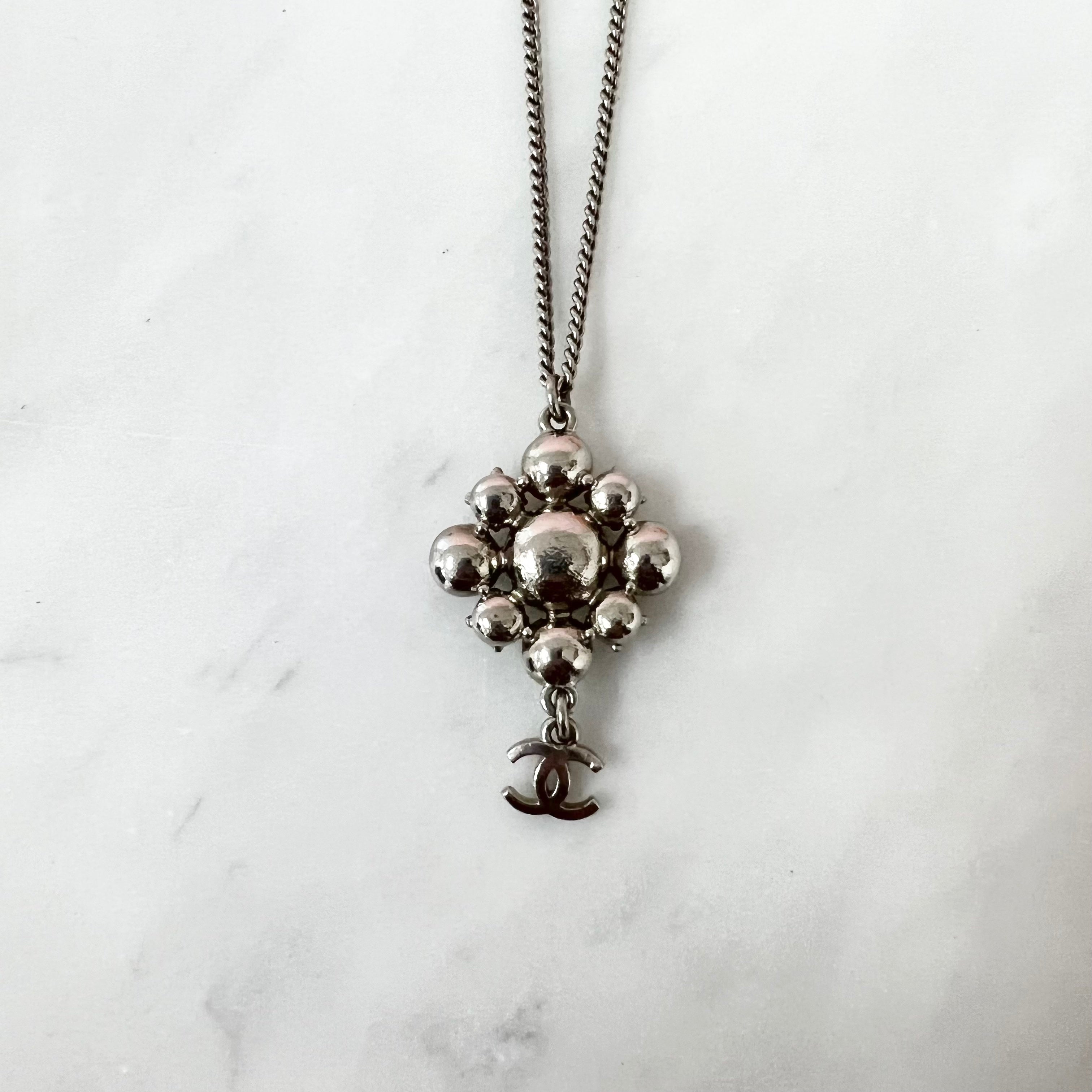 Chanel Crystal CC Logo Pendant Necklace - Elegant Costume Jewelry for Women | Perfect for Parties, Weddings & Special Occasions
