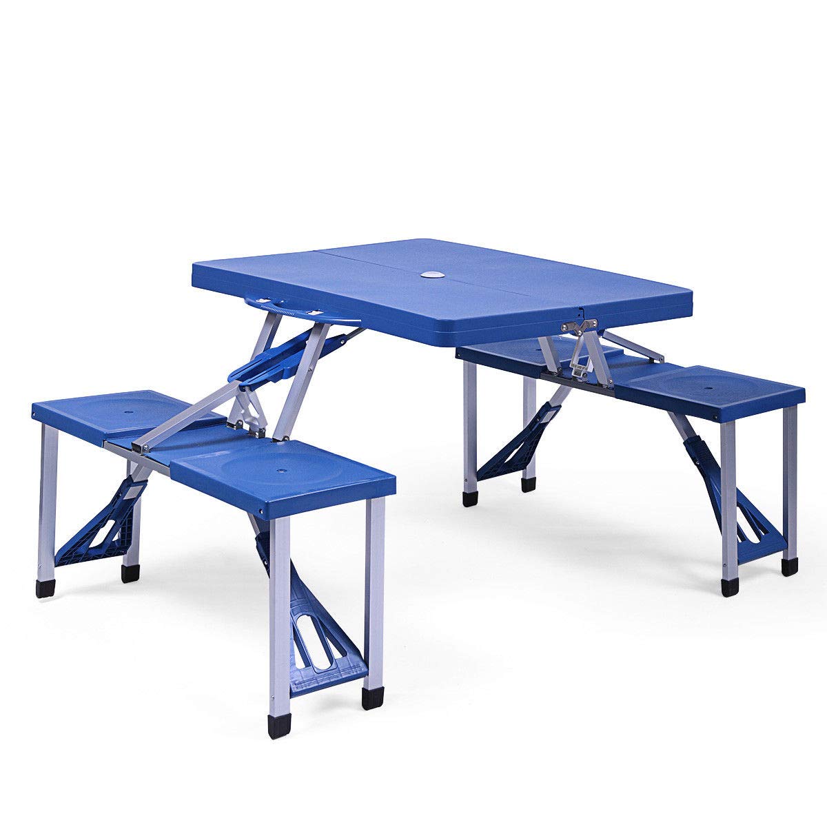 Best Portable Folding Camping Table - Lightweight Plastic Picnic Table for Outdoor, Garden, Beach & Tailgating - Includes Carrying Case - Perfect for Camping Trips, Backyard BBQs & Picnics