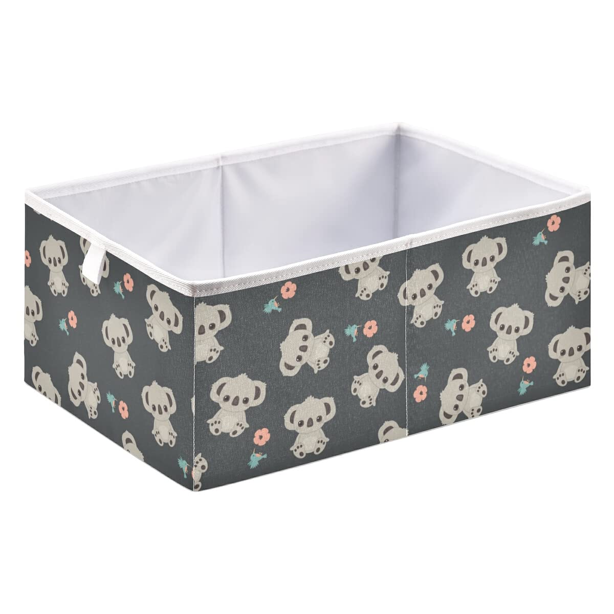 Koala Cube Storage Bin - Collapsible Waterproof Toy Basket for Kids Nursery, Closet, Playroom & Office Organizer (15.75x10.63x6.96 Inches) | Perfect for Toy Storage, Book Organization & Shelf Decor