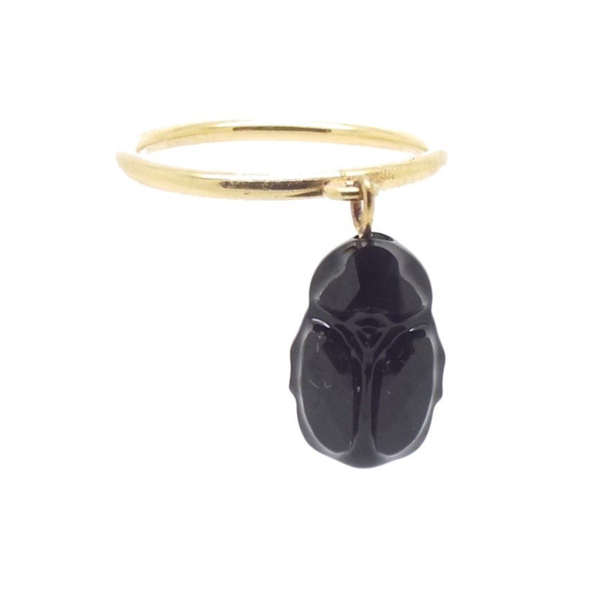 Black Scarab Beetle Ring for Men & Women - Ancient Egyptian Style Jewelry - Perfect for Halloween, Cosplay & Gothic Fashion