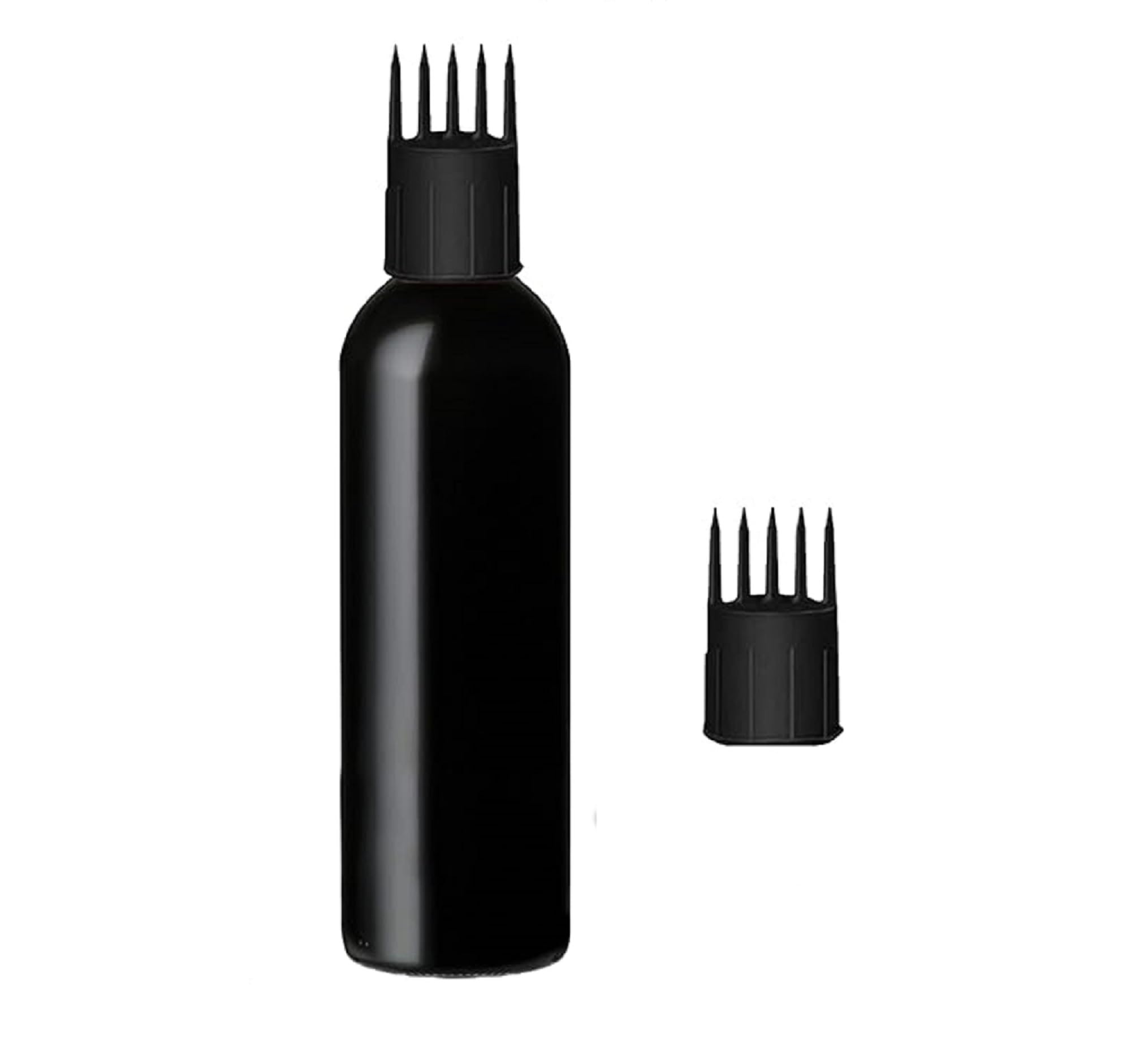 MAPPERZ Empty Cylindrical Bottle with Applicator Brush - 1 oz Bottle for Hair Oil, Shampoo, Medicine & Dye - Perfect for Root Touch-Ups & Hair Treatments (Black, Pack of 1) - Ideal for Salon Professionals & At-Home Hair Care